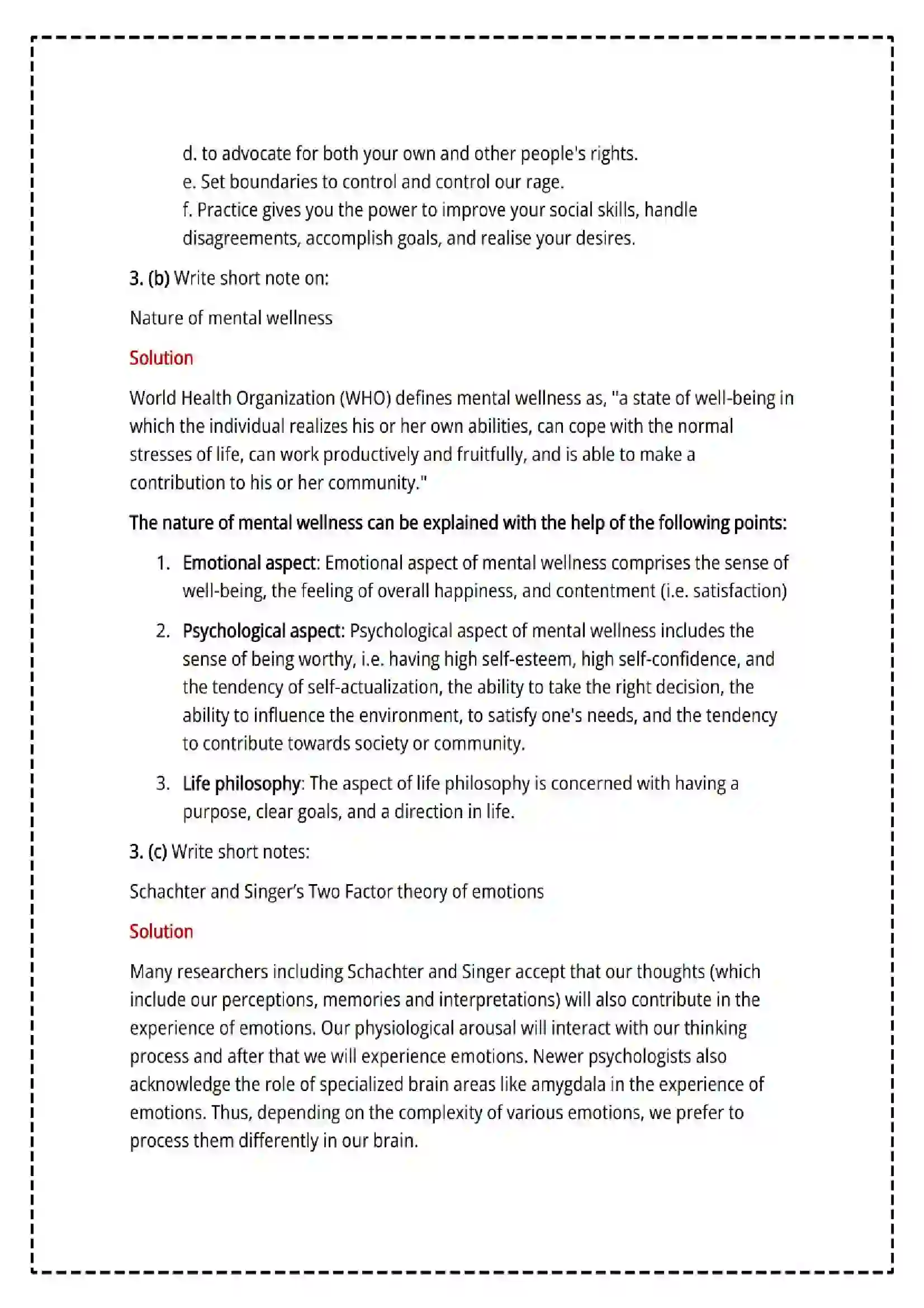 Maharashtra Board Class 12th 2025 Psychology Set - 1 - Sample Paper 10