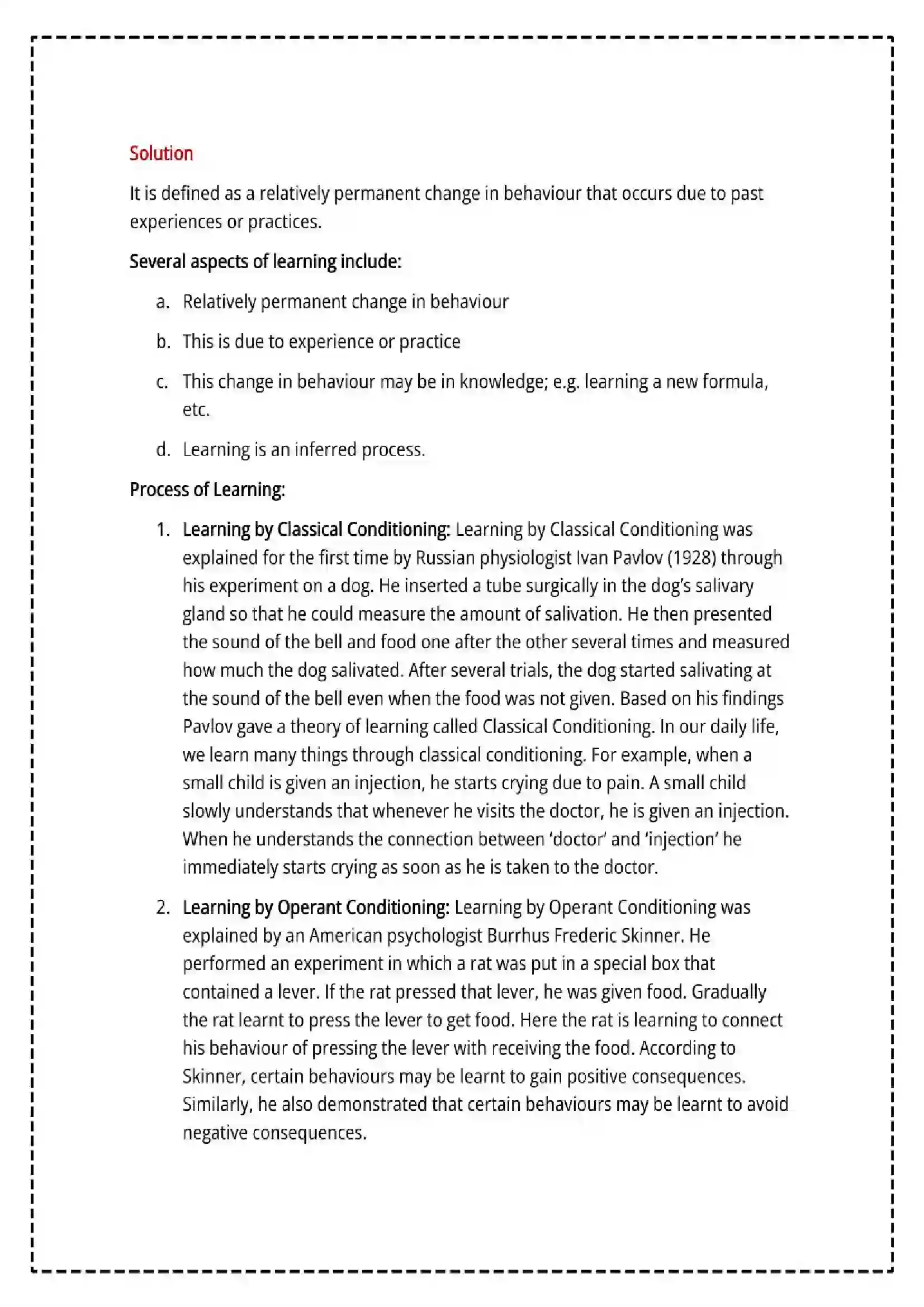Maharashtra Board Class 12th 2025 Psychology Set - 1 - Sample Paper 18