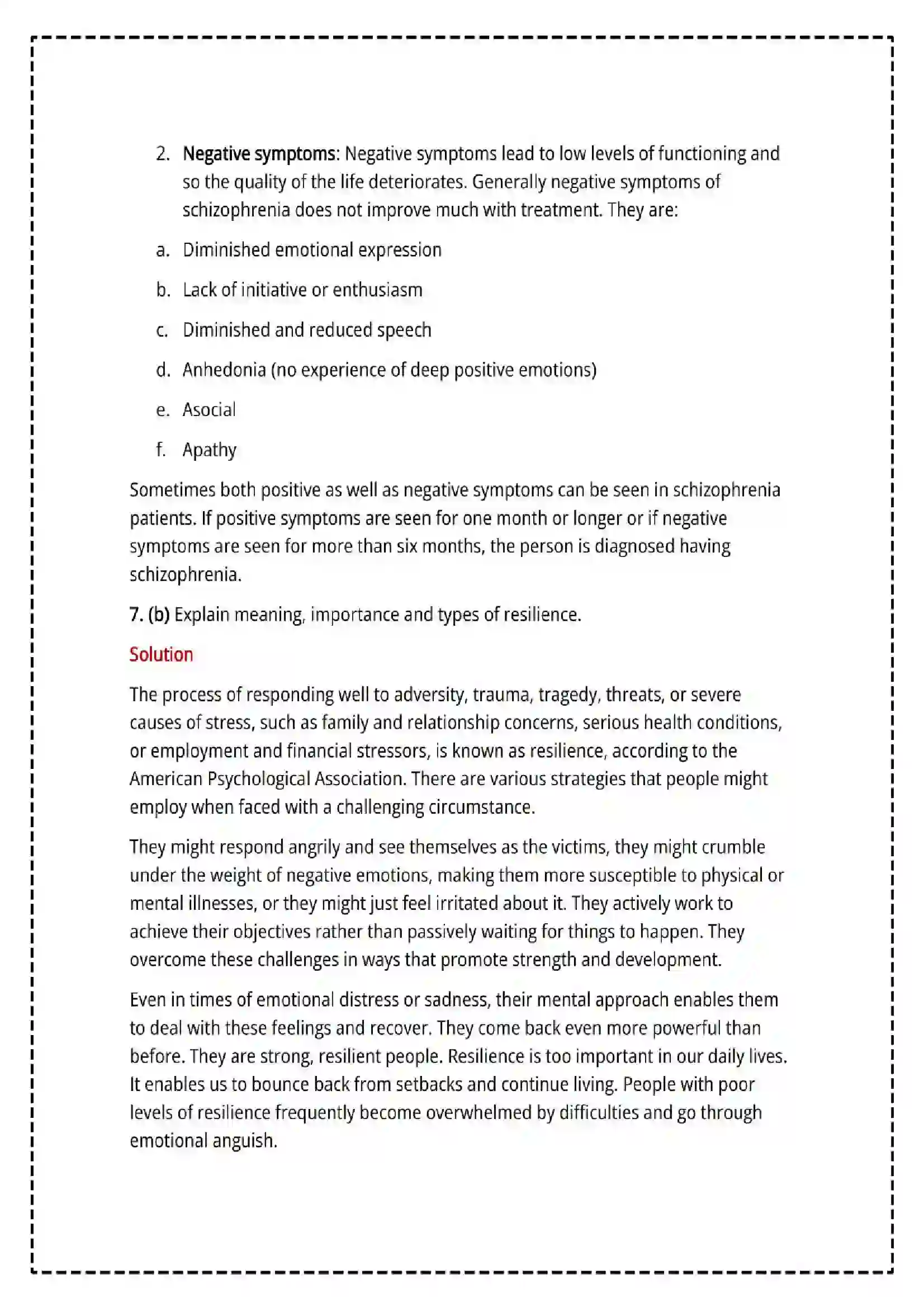 Maharashtra Board Class 12th 2025 Psychology Set - 1 - Sample Paper 23