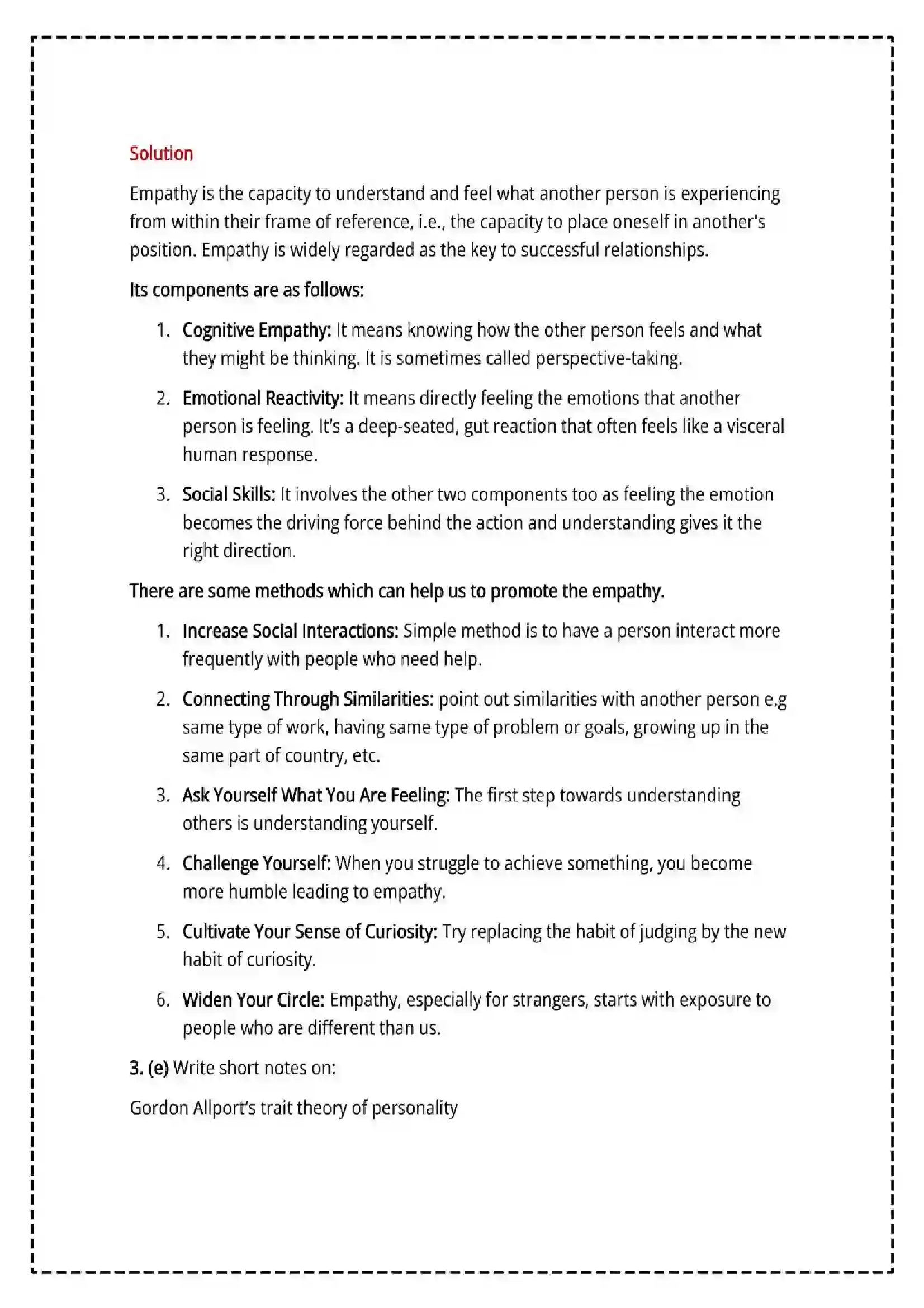 Maharashtra Board Class 12th 2025 Psychology Set - 2 - Sample Paper 12