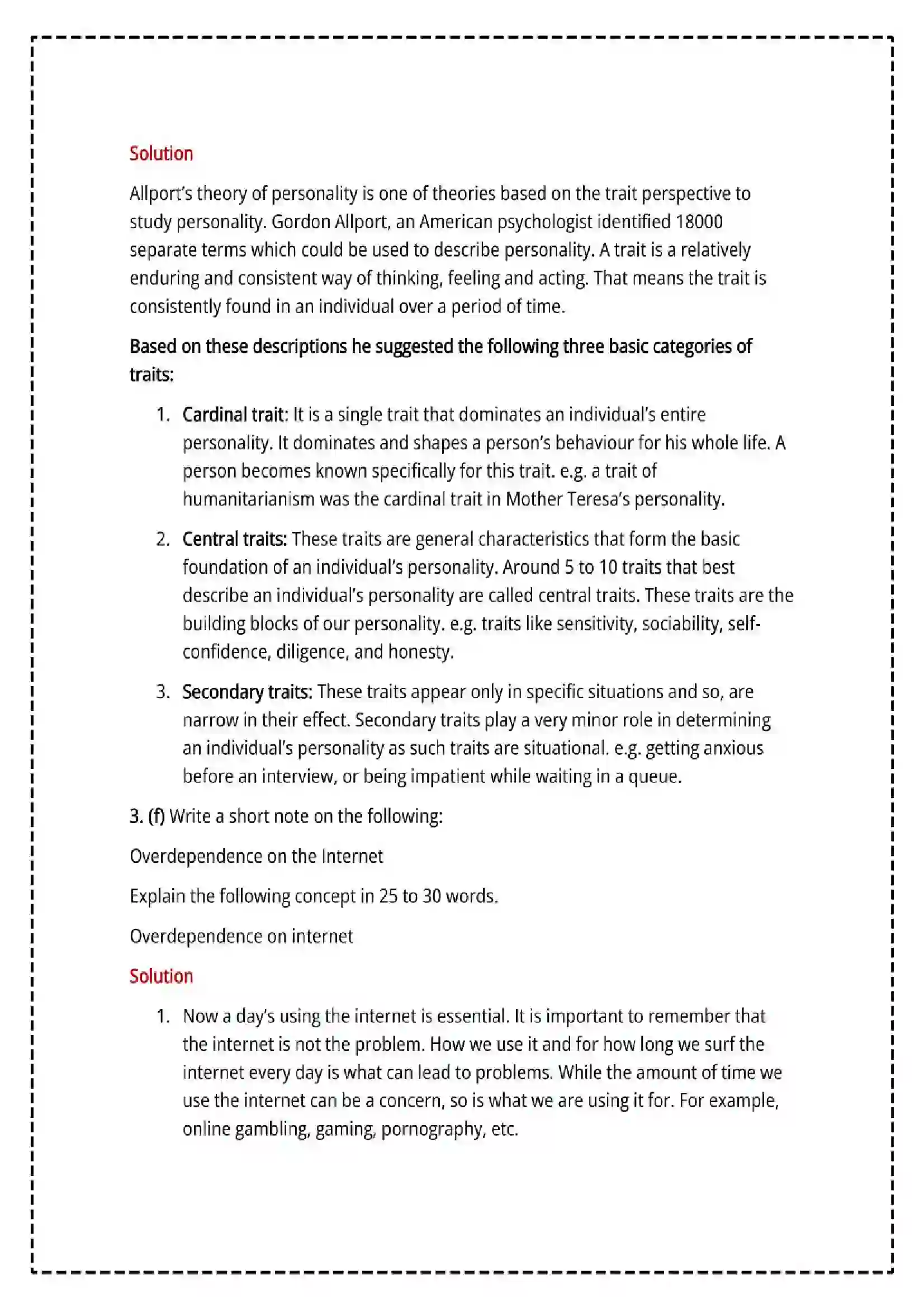 Maharashtra Board Class 12th 2025 Psychology Set - 2 - Sample Paper 13