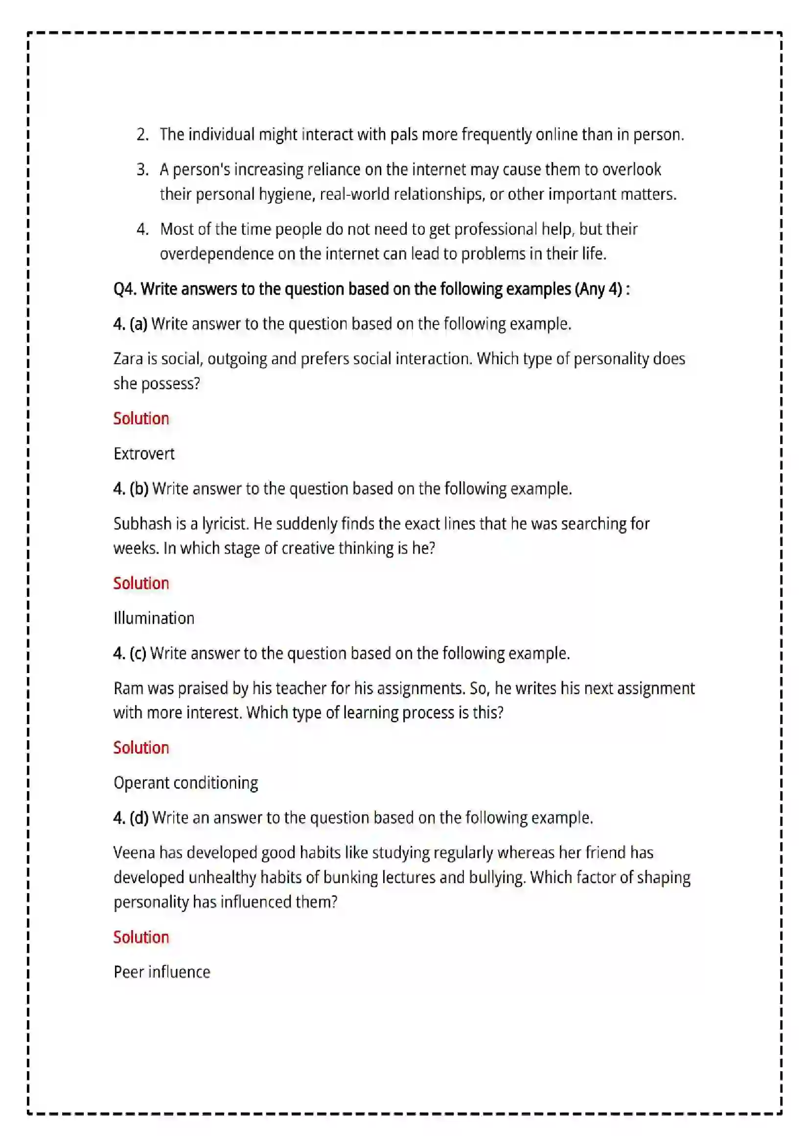 Maharashtra Board Class 12th 2025 Psychology Set - 2 - Sample Paper 14