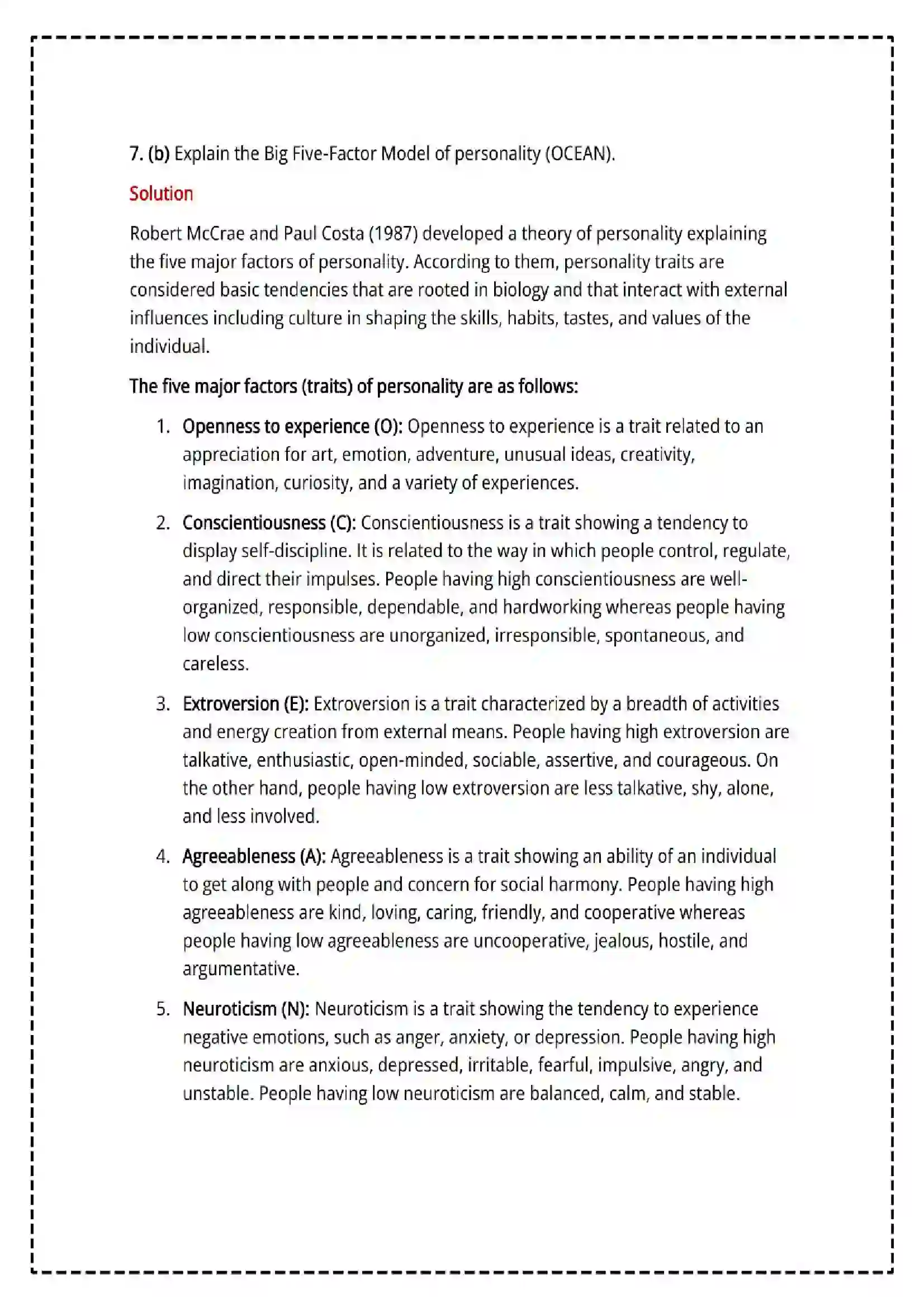 Maharashtra Board Class 12th 2025 Psychology Set - 2 - Sample Paper 25