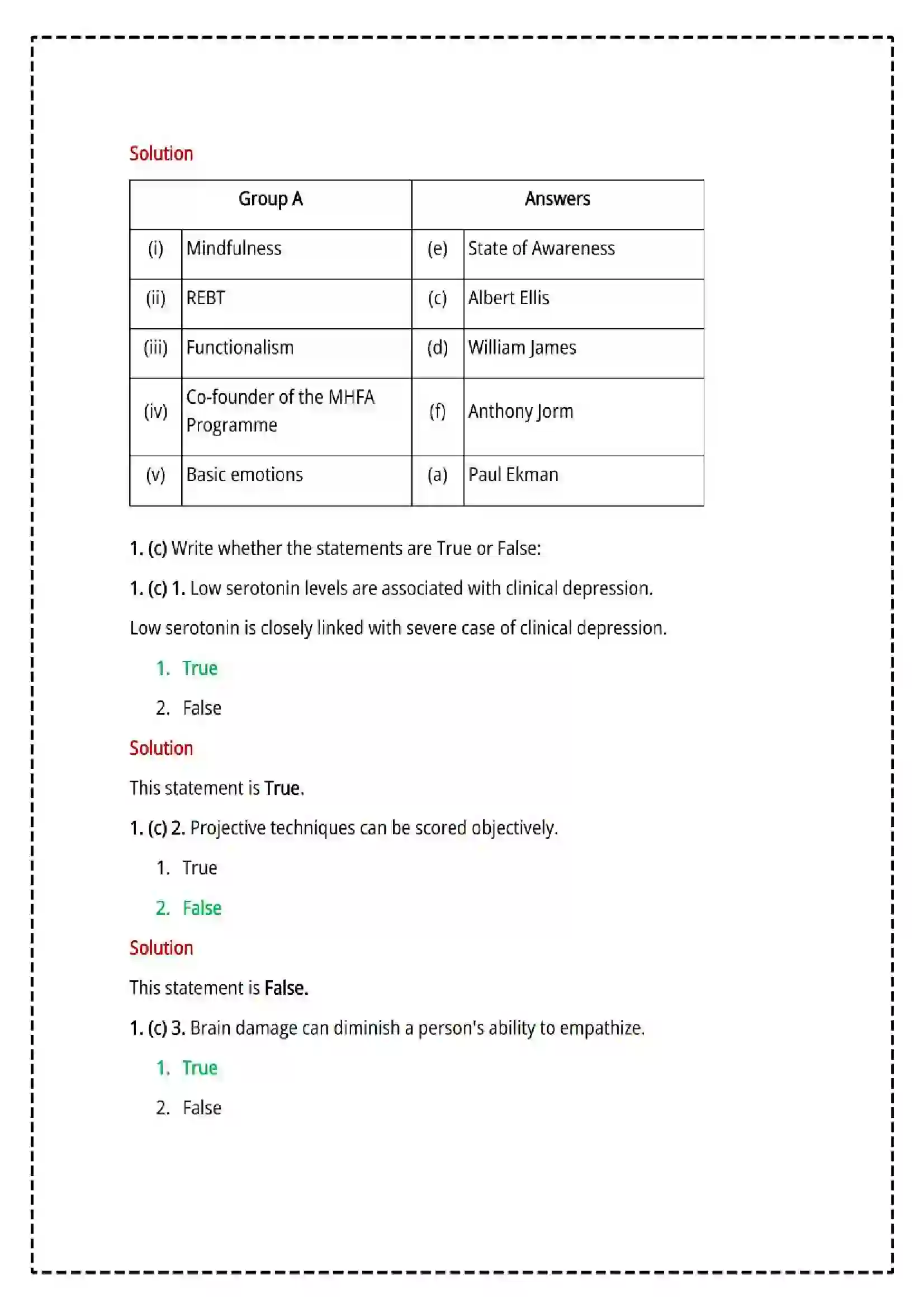 Maharashtra Board Class 12th 2025 Psychology Set - 2 - Sample Paper 3