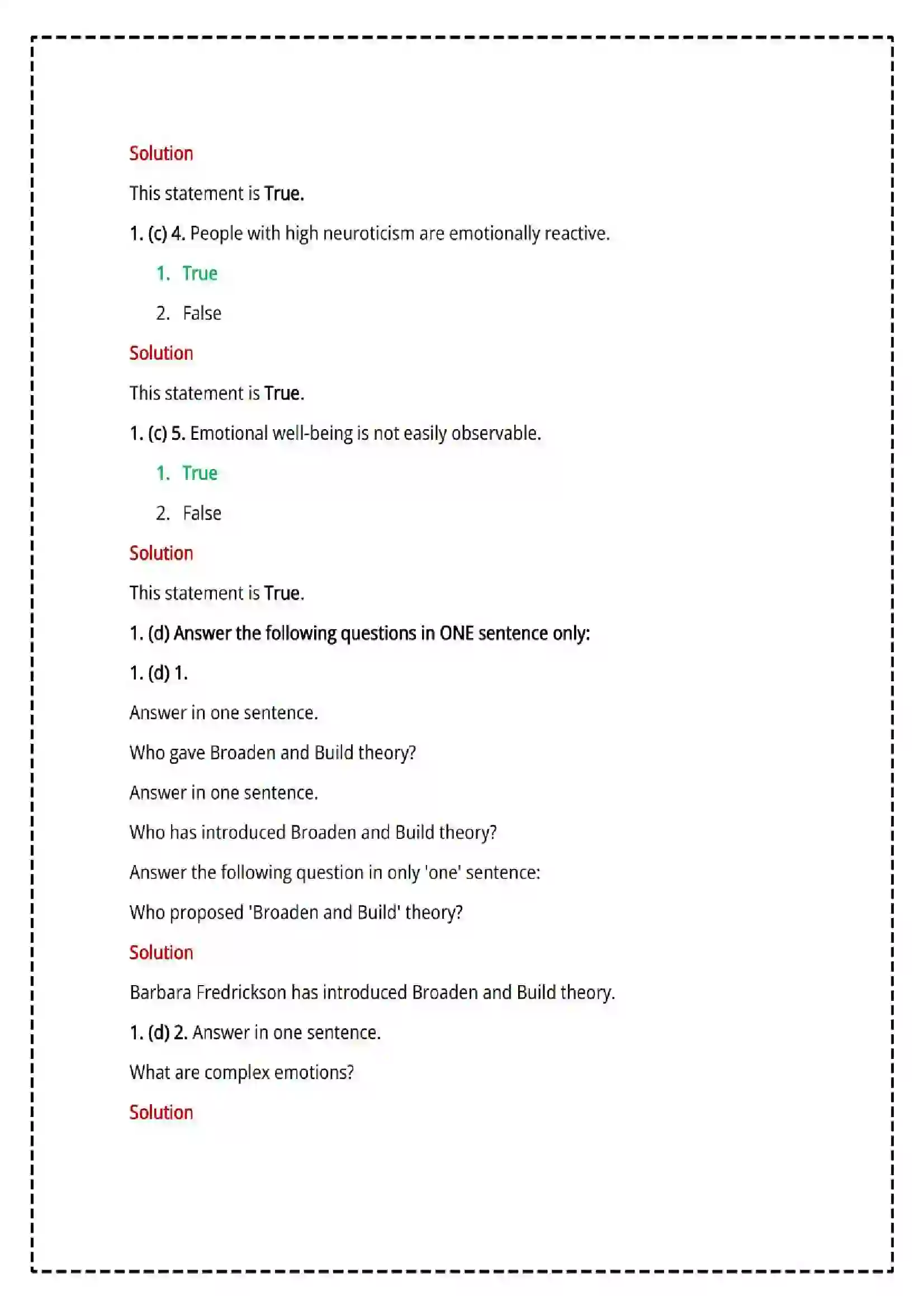 Maharashtra Board Class 12th 2025 Psychology Set - 2 - Sample Paper 4