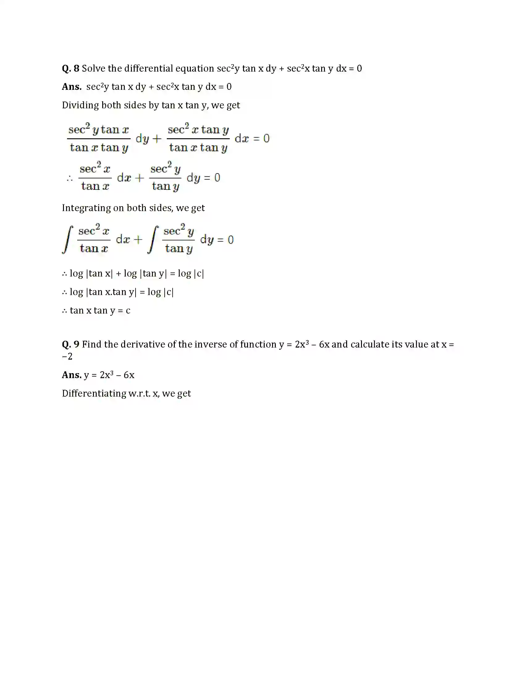 Maharashtra Board Class 12th 2025 Maths Sample Paper 9