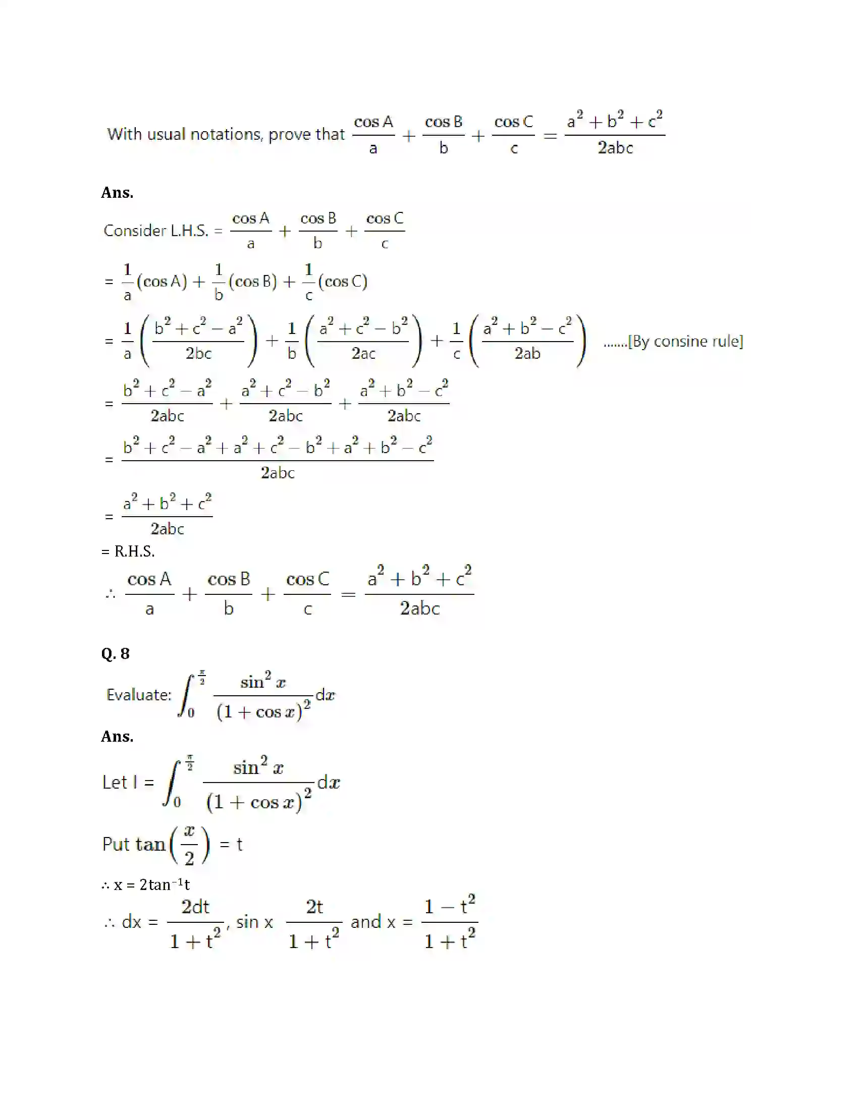 Maharashtra Board Class 12th 2025 Maths Set 1 Sample Paper 9