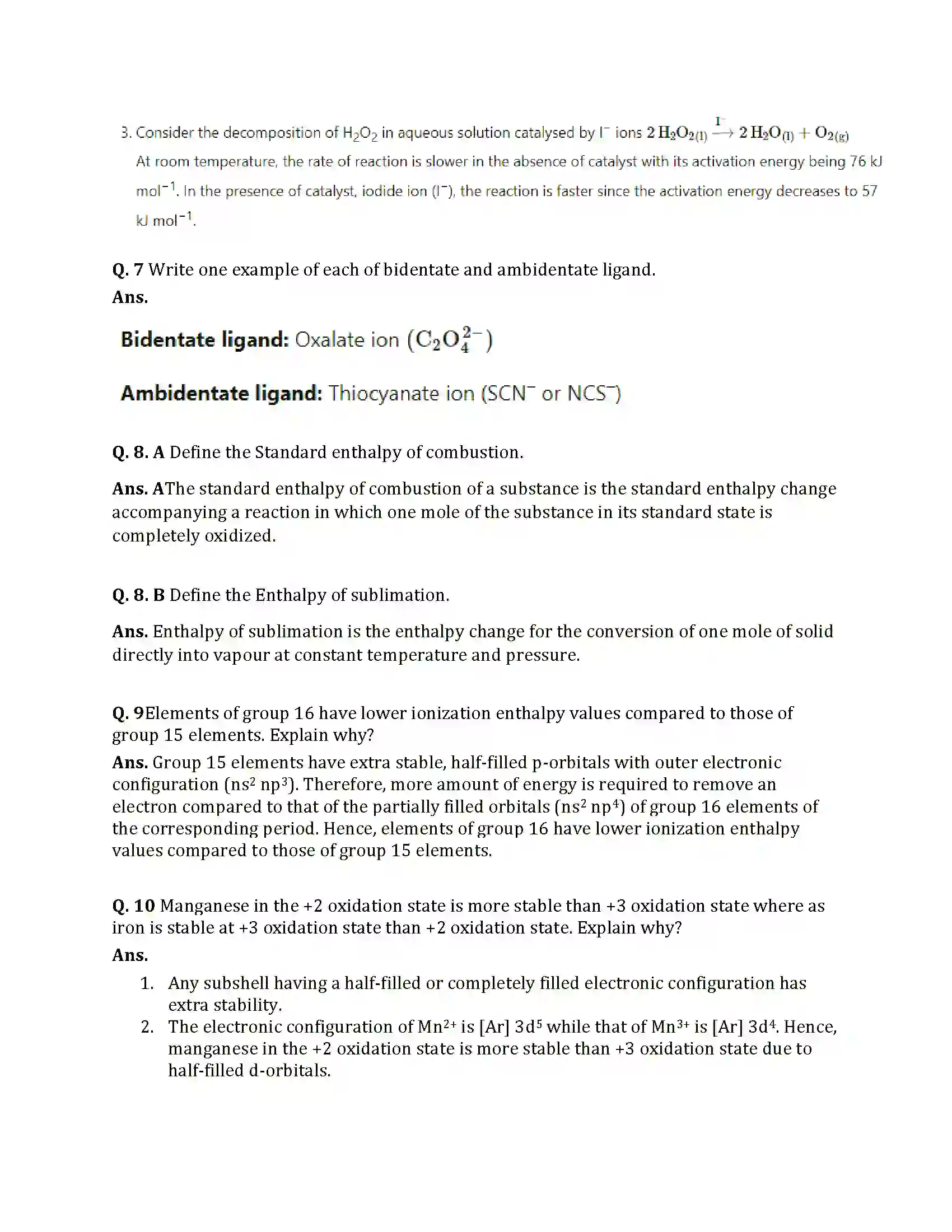Maharashtra Board Class 12th 2025 Chemistry Sample Paper 6