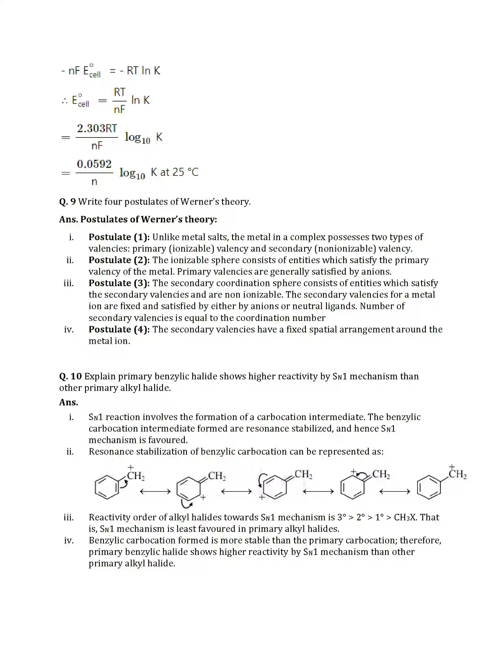 Maharashtra Board Class 12th 2025 Chemistry Set 1 Sample Paper 6