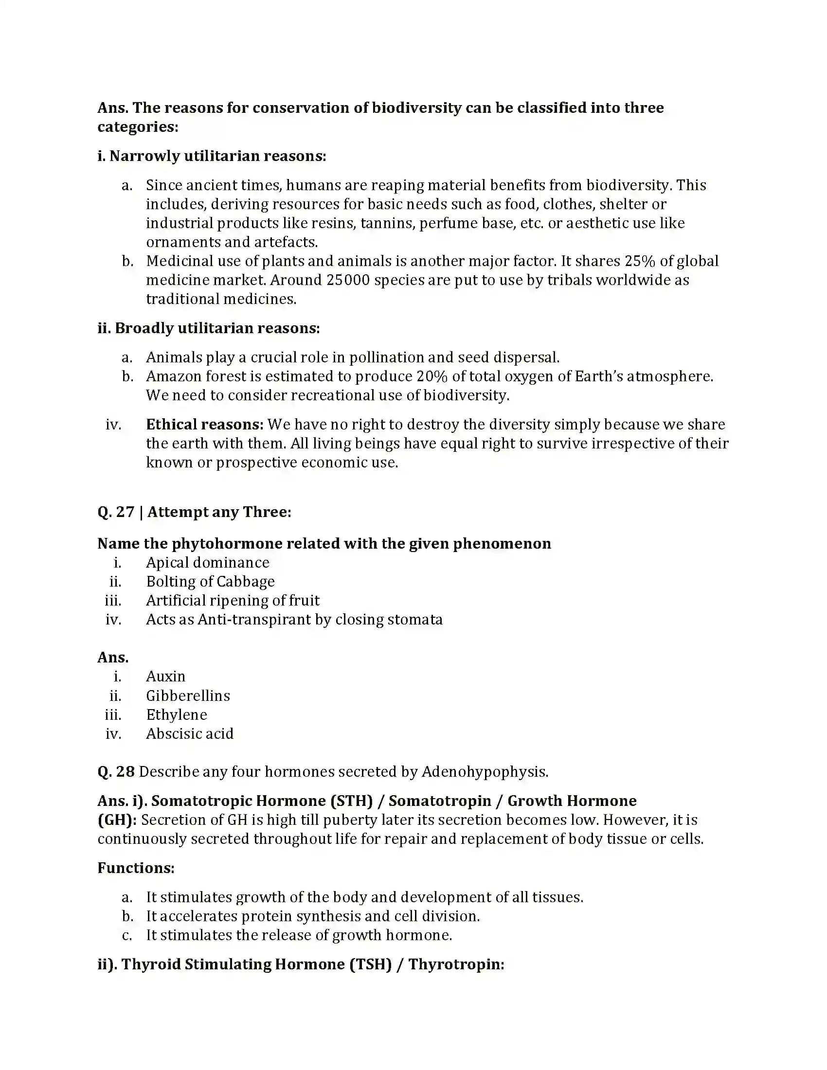 Maharashtra Board Class 12th 2025 Biology Set 1 Sample Paper 13