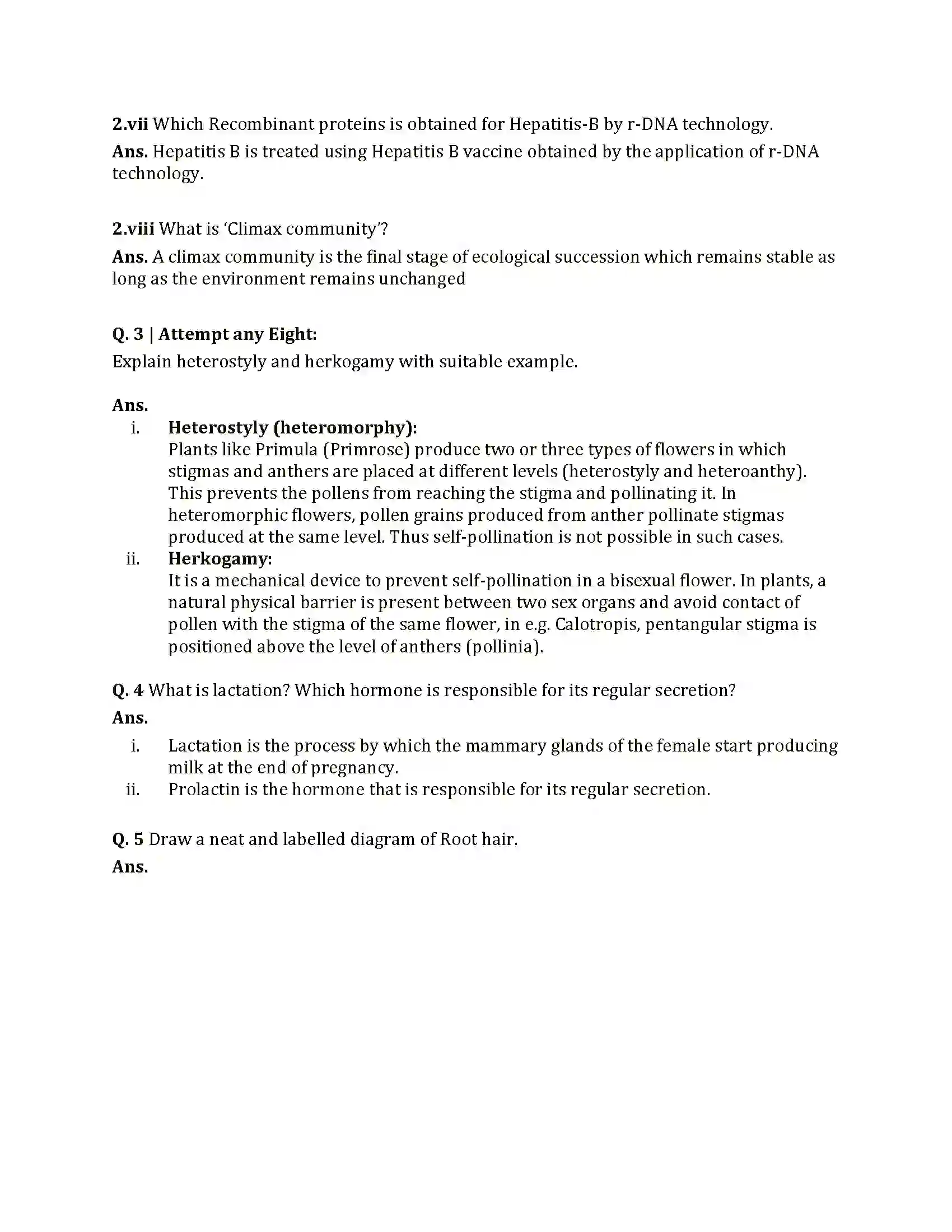 Maharashtra Board Class 12th 2025 Biology Set 1 Sample Paper 4