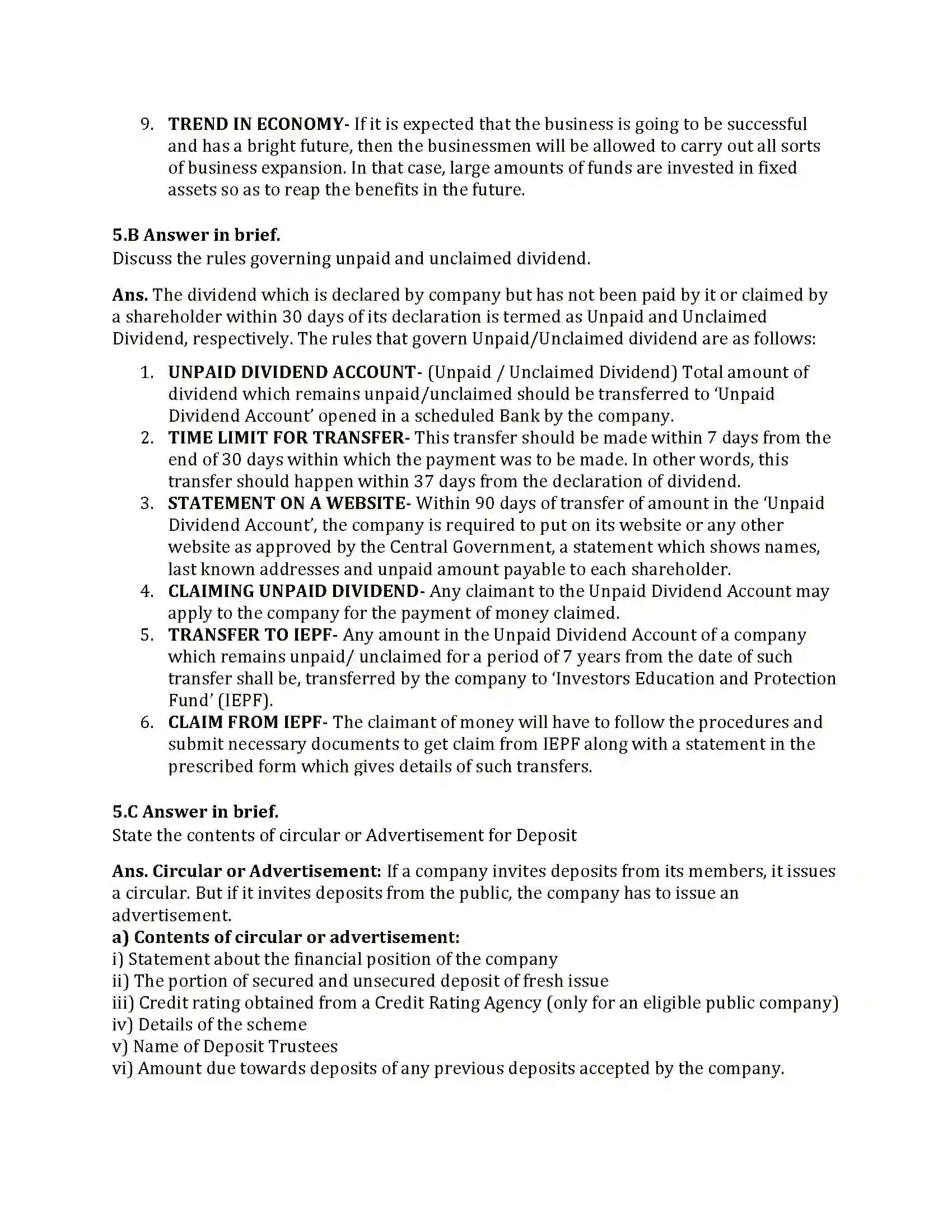 Maharashtra Board Class 12th 2025 Secretarial Practice Set 1 Sample Paper 12