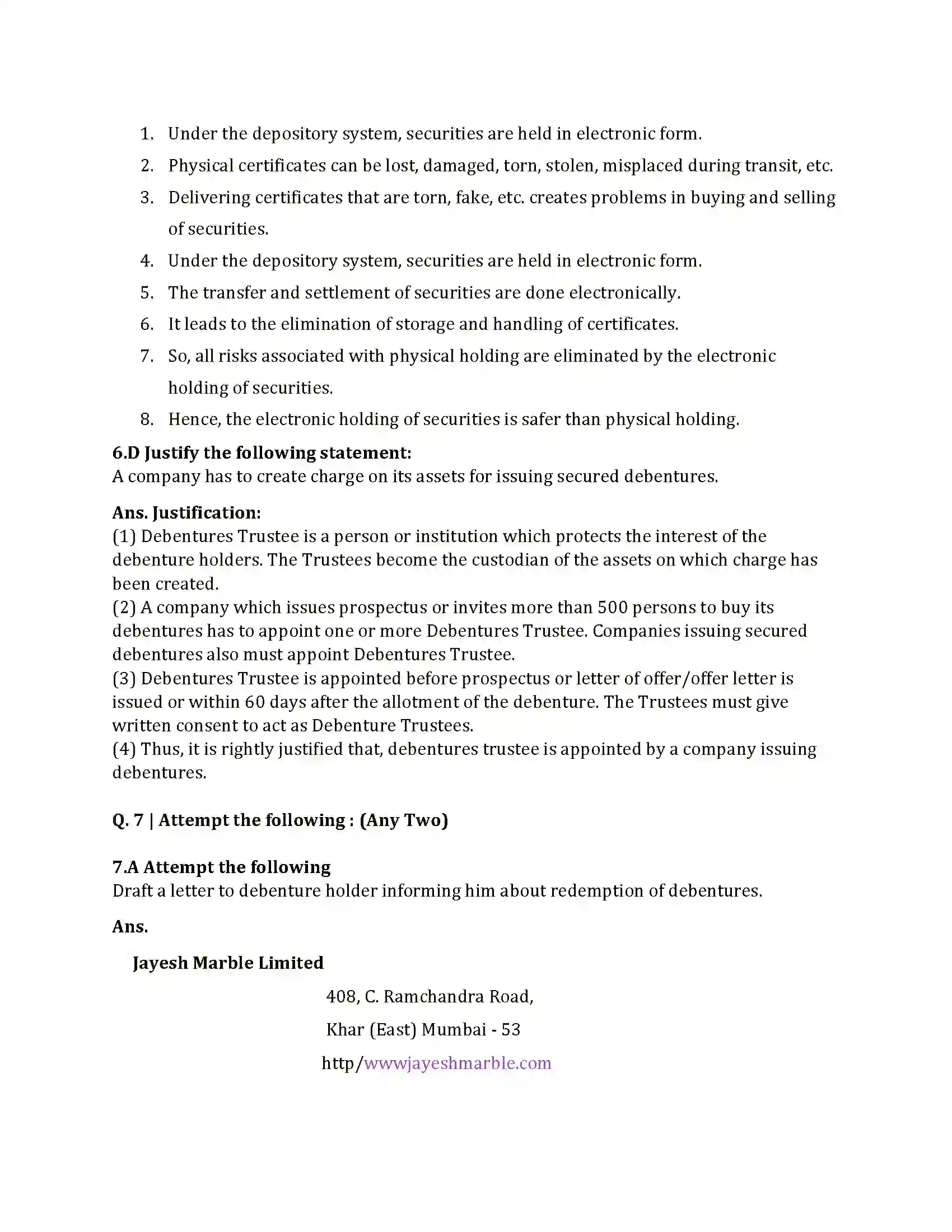 Maharashtra Board Class 12th 2025 Secretarial Practice Set 1 Sample Paper 14