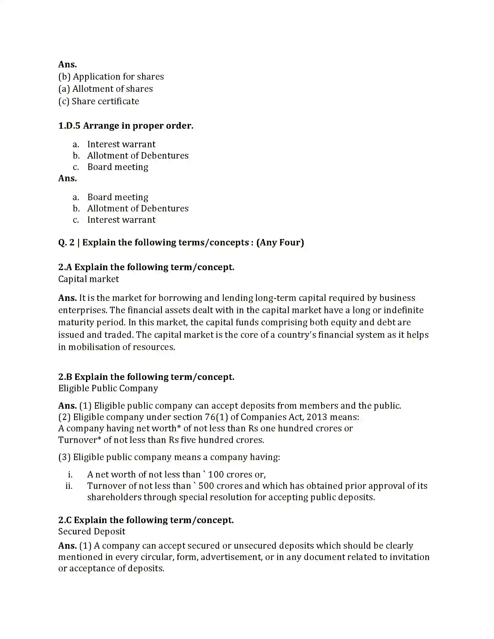 Maharashtra Board Class 12th 2025 Secretarial Practice Set 1 Sample Paper 4