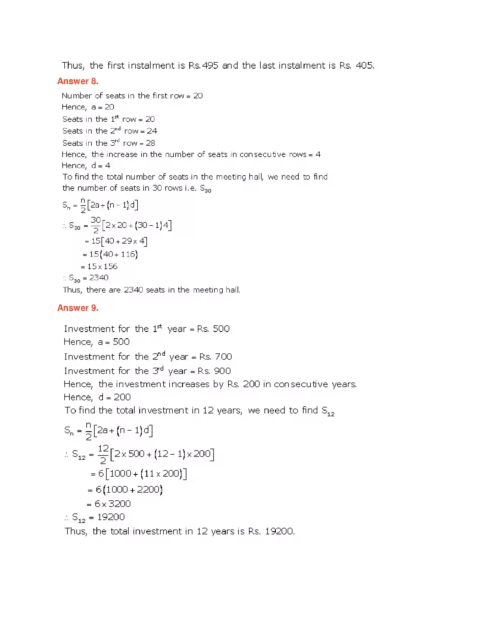 Maharashtra Board Class 10th Algebra - English Medium Arithmetic Progression Solution 30