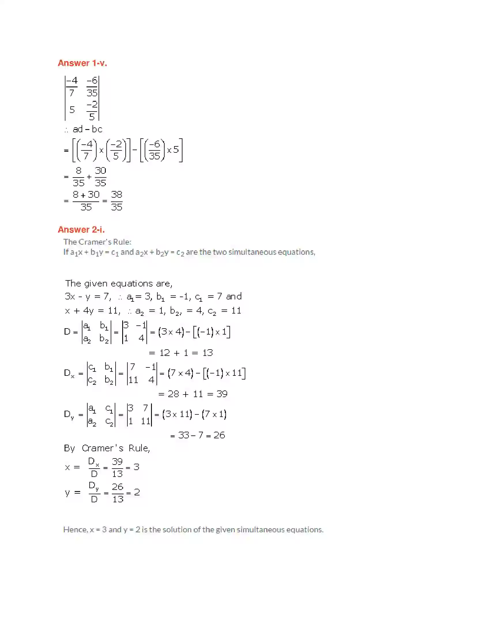 Maharashtra Board Class 10th Algebra - English Medium Linear Equations in Two Variables Solution 7