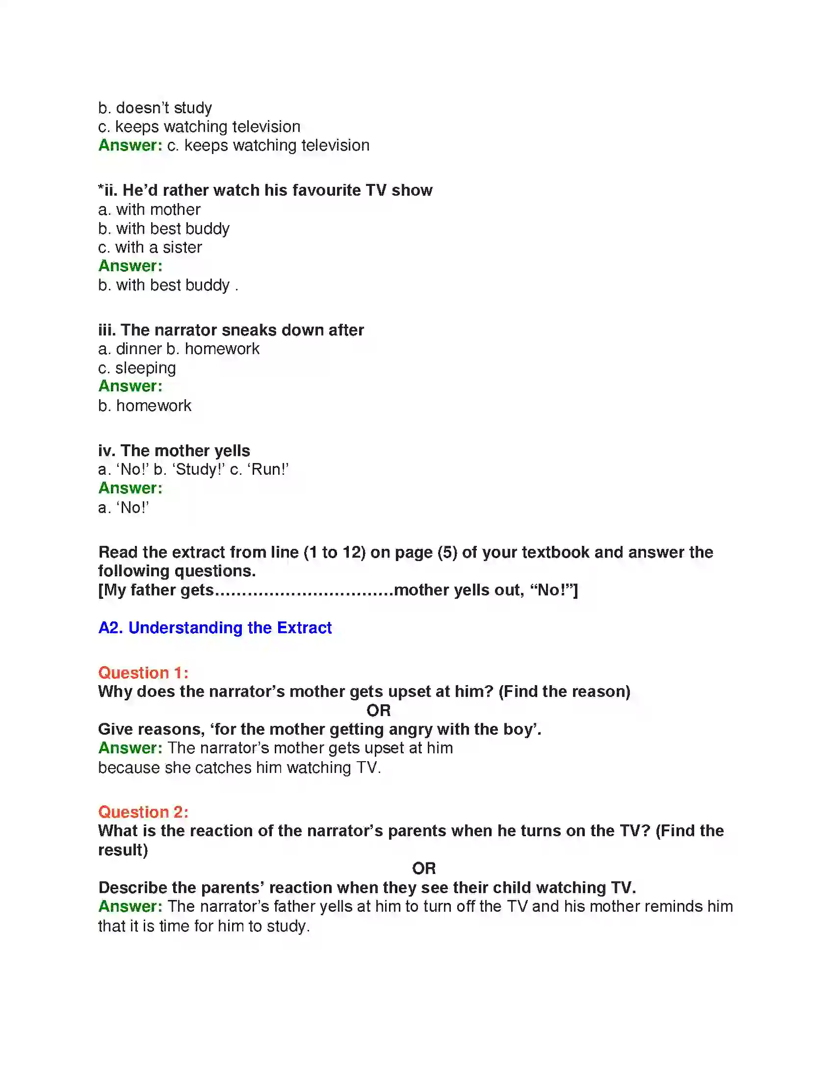 Maharashtra Board Class 10th English 1.1 Turn Off the T.V.! - Wit & Humour Solution 4