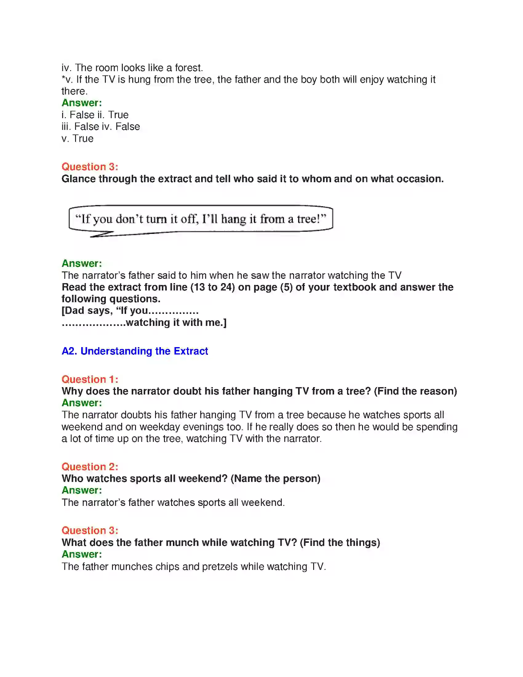 Maharashtra Board Class 10th English 1.1 Turn Off the T.V.! - Wit & Humour Solution 7
