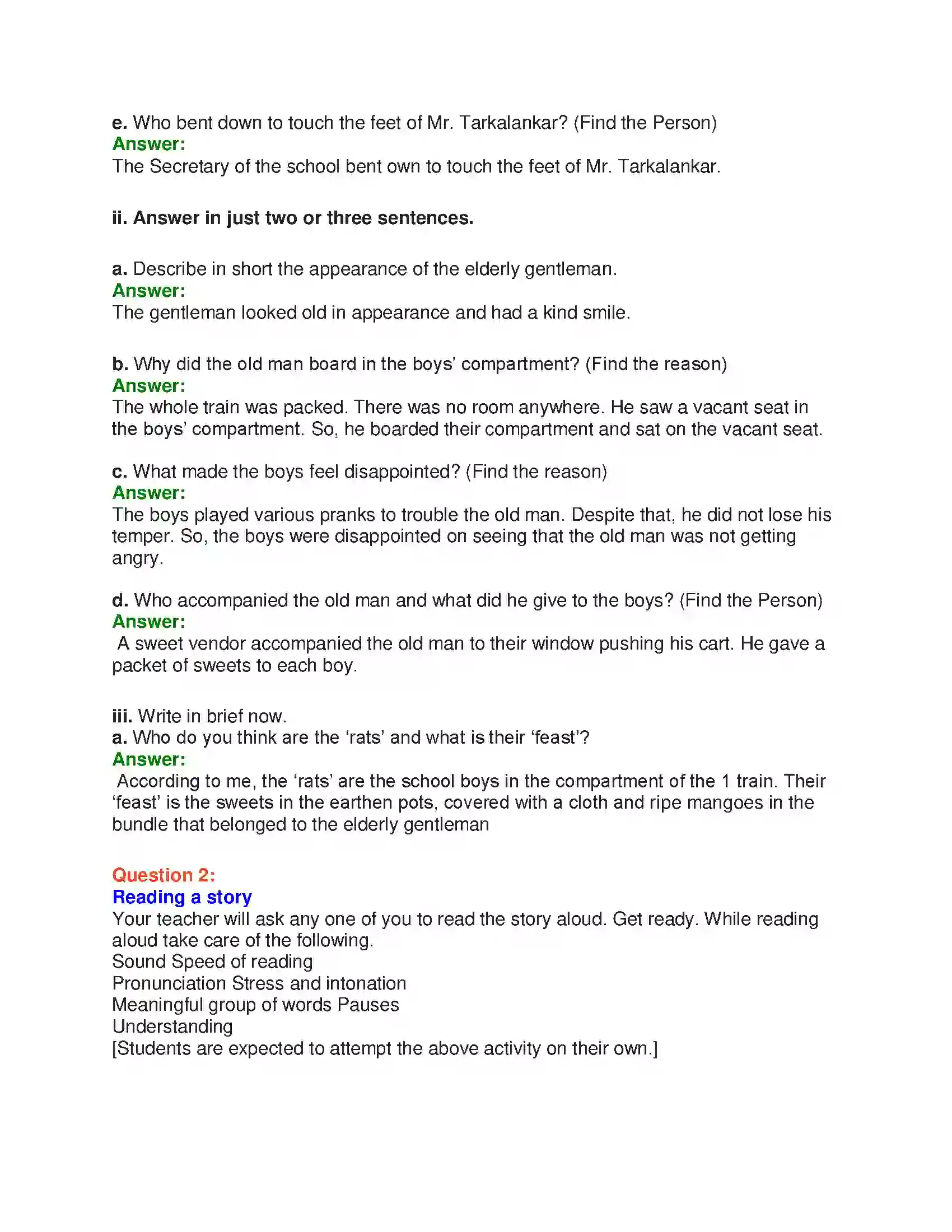 Maharashtra Board Class 10th English 1.2 The Rats’ Feast - Wit & Humour Solution 19