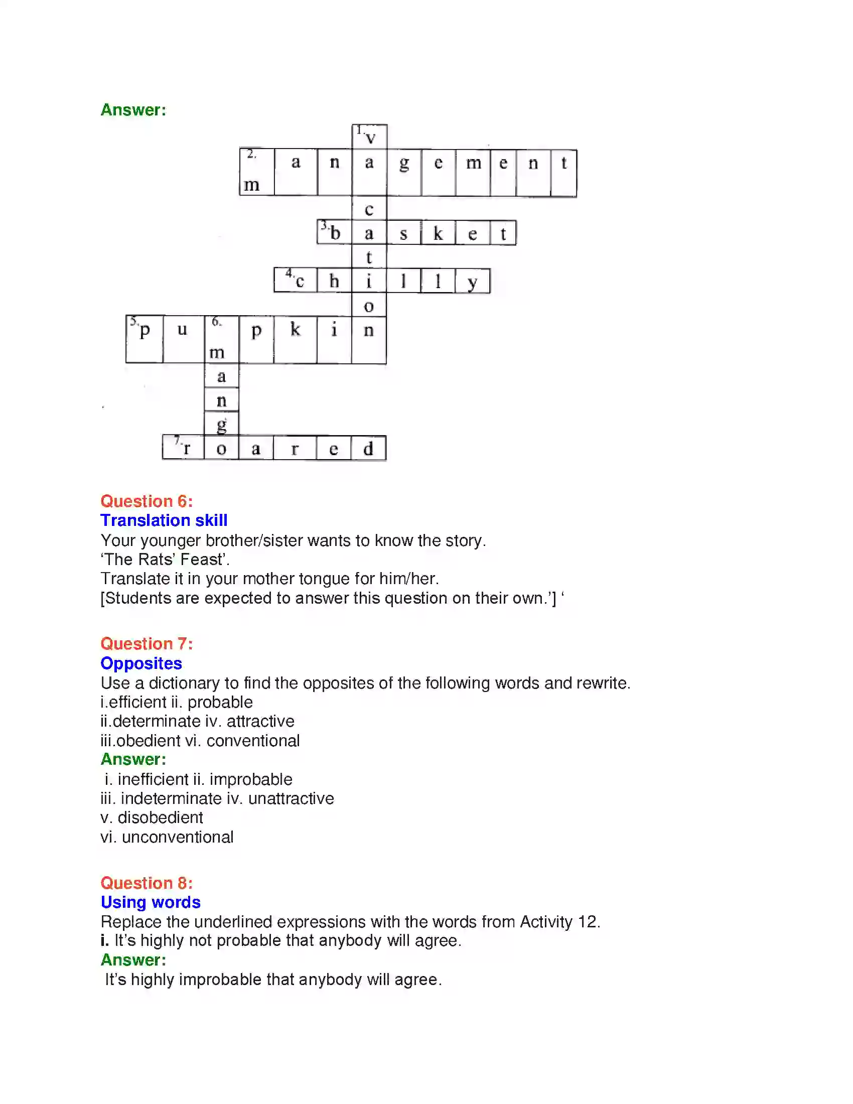 Maharashtra Board Class 10th English 1.2 The Rats’ Feast - Wit & Humour Solution 22