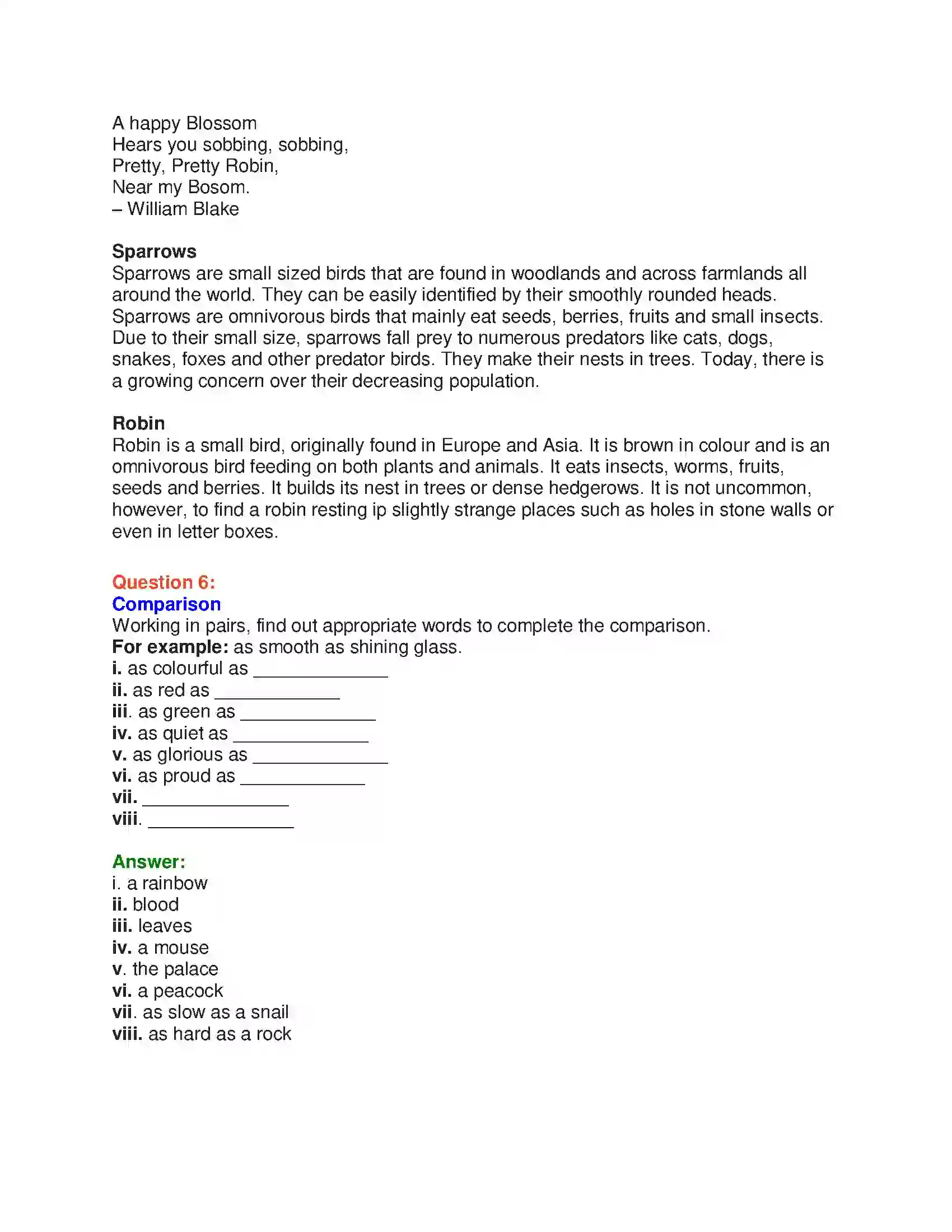 Maharashtra Board Class 10th English 2.1 The Kingfisher - Birds & Animals Solution 11