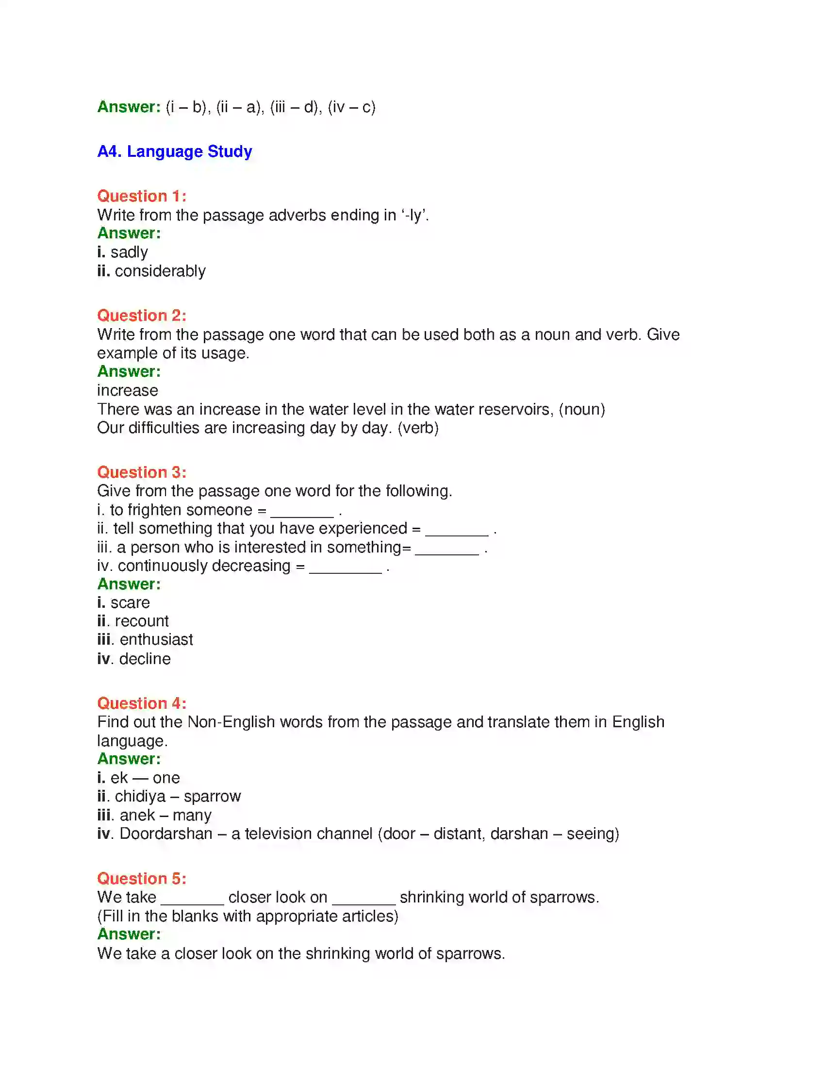 Maharashtra Board Class 10th English 2.2 Sorrows Of Sparrows - Birds & Animals Solution 7
