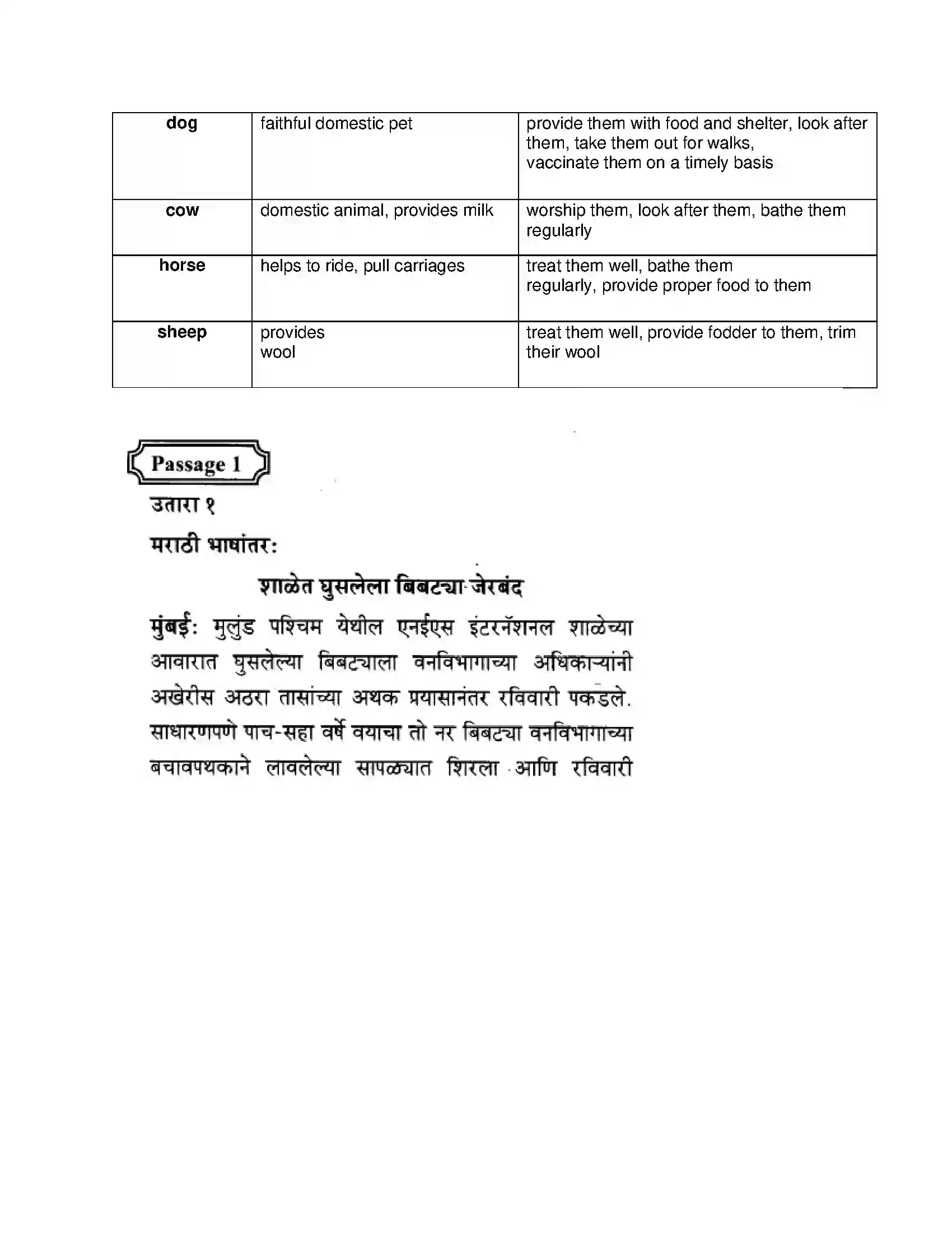 Maharashtra Board Class 10th English 2.3 Leopard that Strayed Into School Trapped - Birds & Animals Solution 2