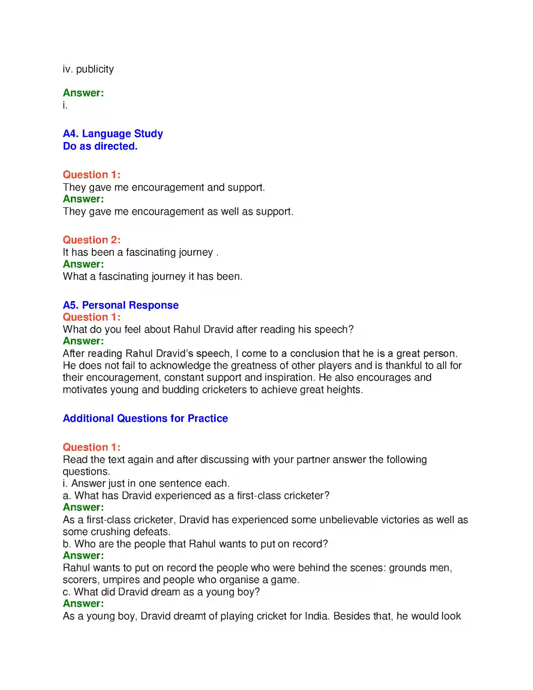 Maharashtra Board Class 10th English 3.1 Relishing Excellence - Sports & Adventure Solution 26