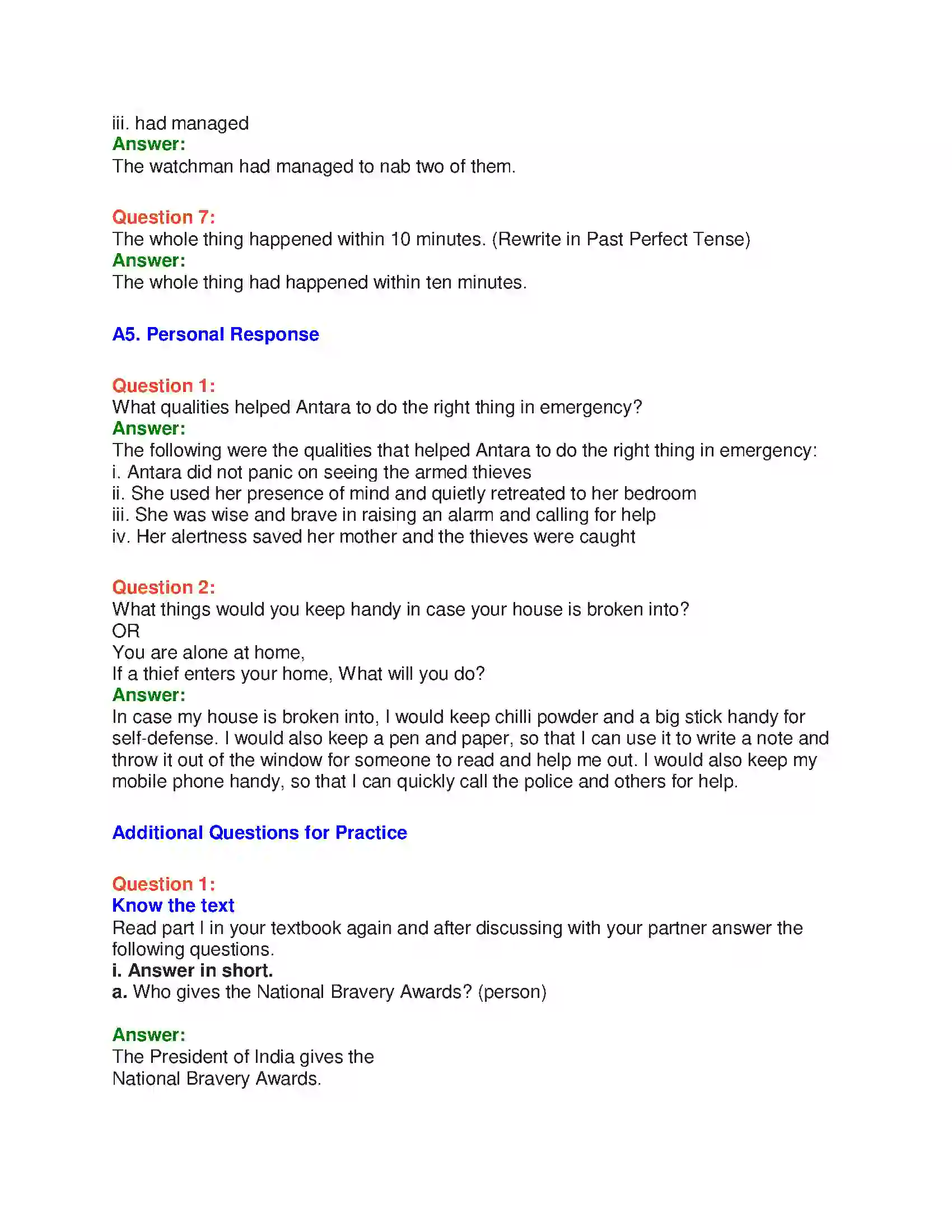 Maharashtra Board Class 10th English 3.2 Courage Takes Strange Forms - Sports & Adventure Solution 24