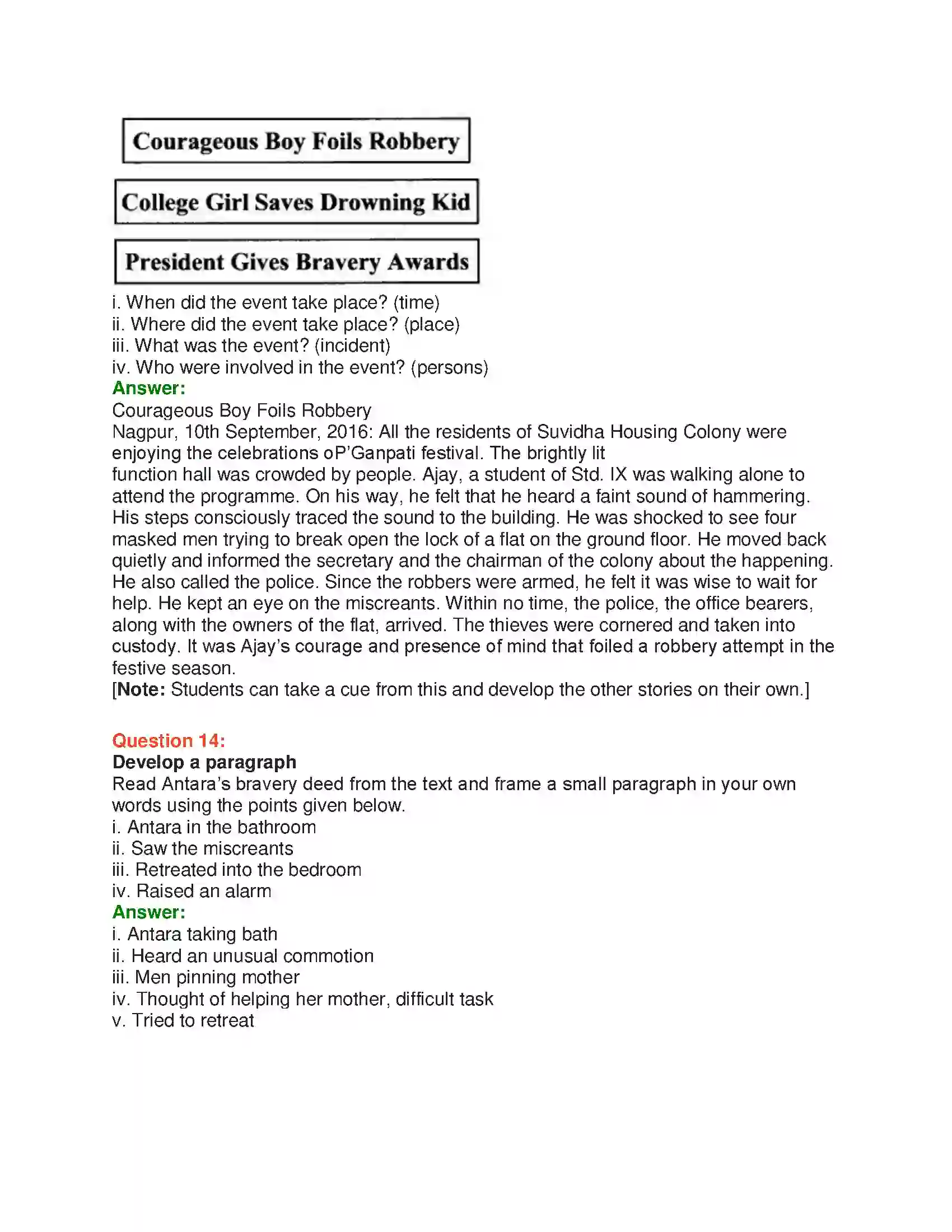 Maharashtra Board Class 10th English 3.2 Courage Takes Strange Forms - Sports & Adventure Solution 37