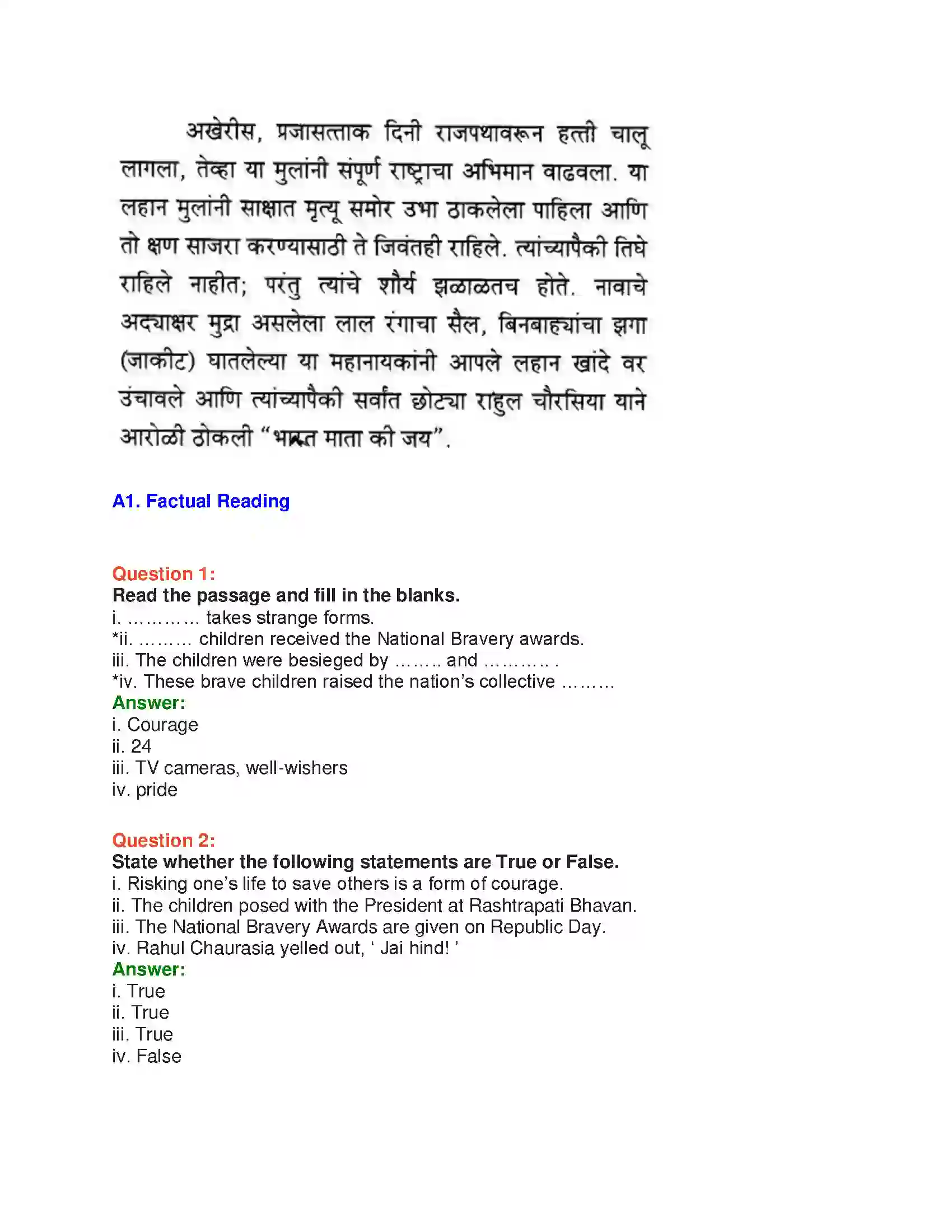 Maharashtra Board Class 10th English 3.2 Courage Takes Strange Forms - Sports & Adventure Solution 4