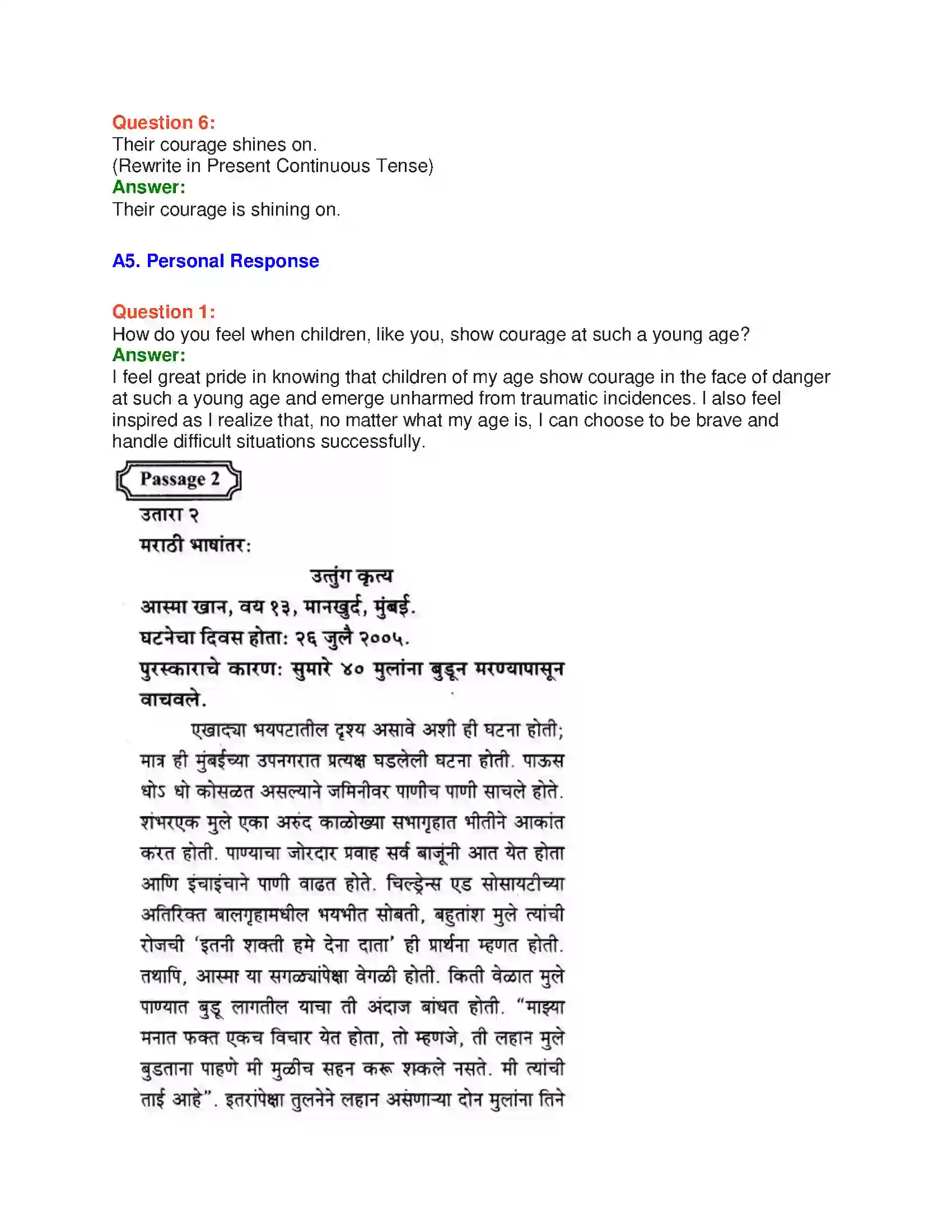 Maharashtra Board Class 10th English 3.2 Courage Takes Strange Forms - Sports & Adventure Solution 7