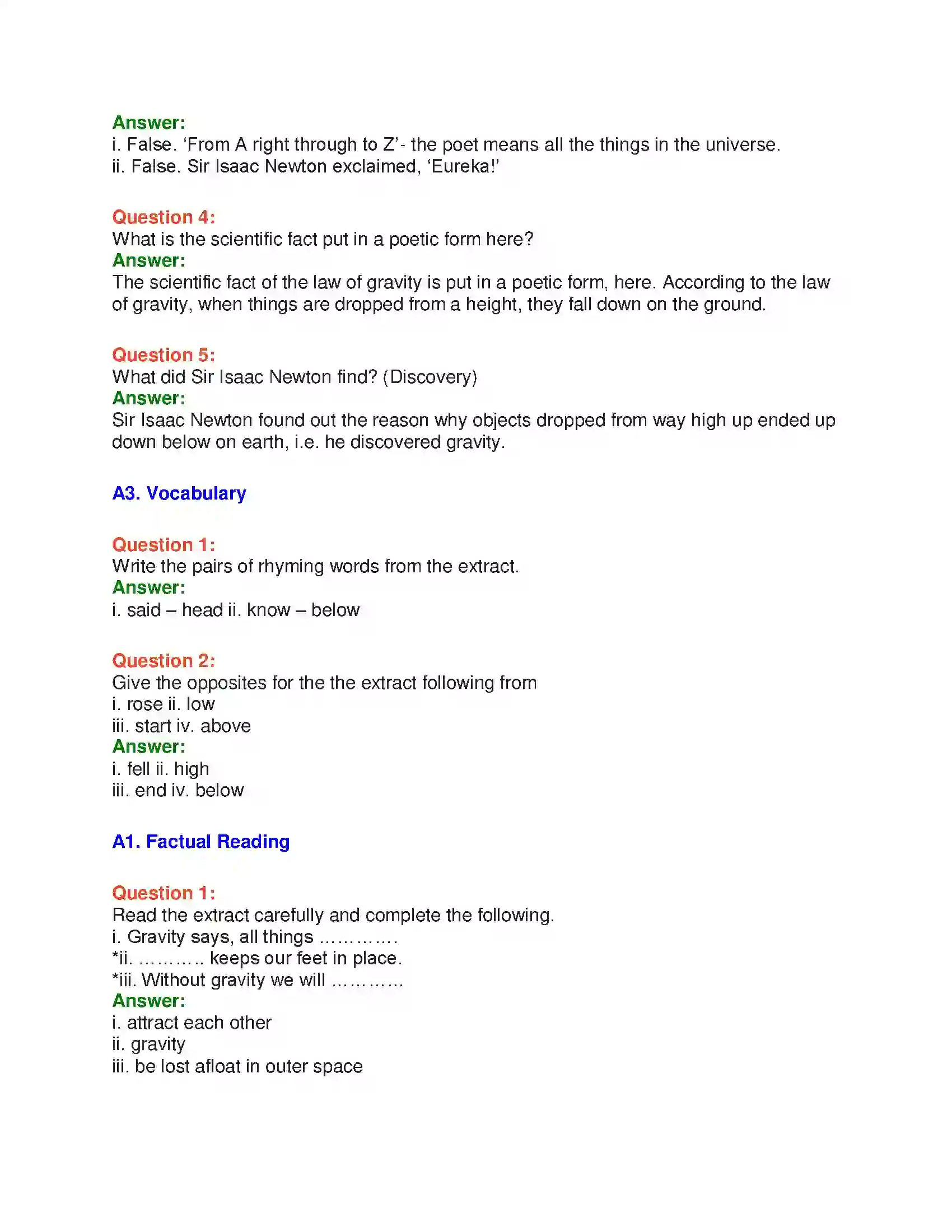 Maharashtra Board Class 10th English 4.1 What’s Gravity - Science & Technology Solution 3