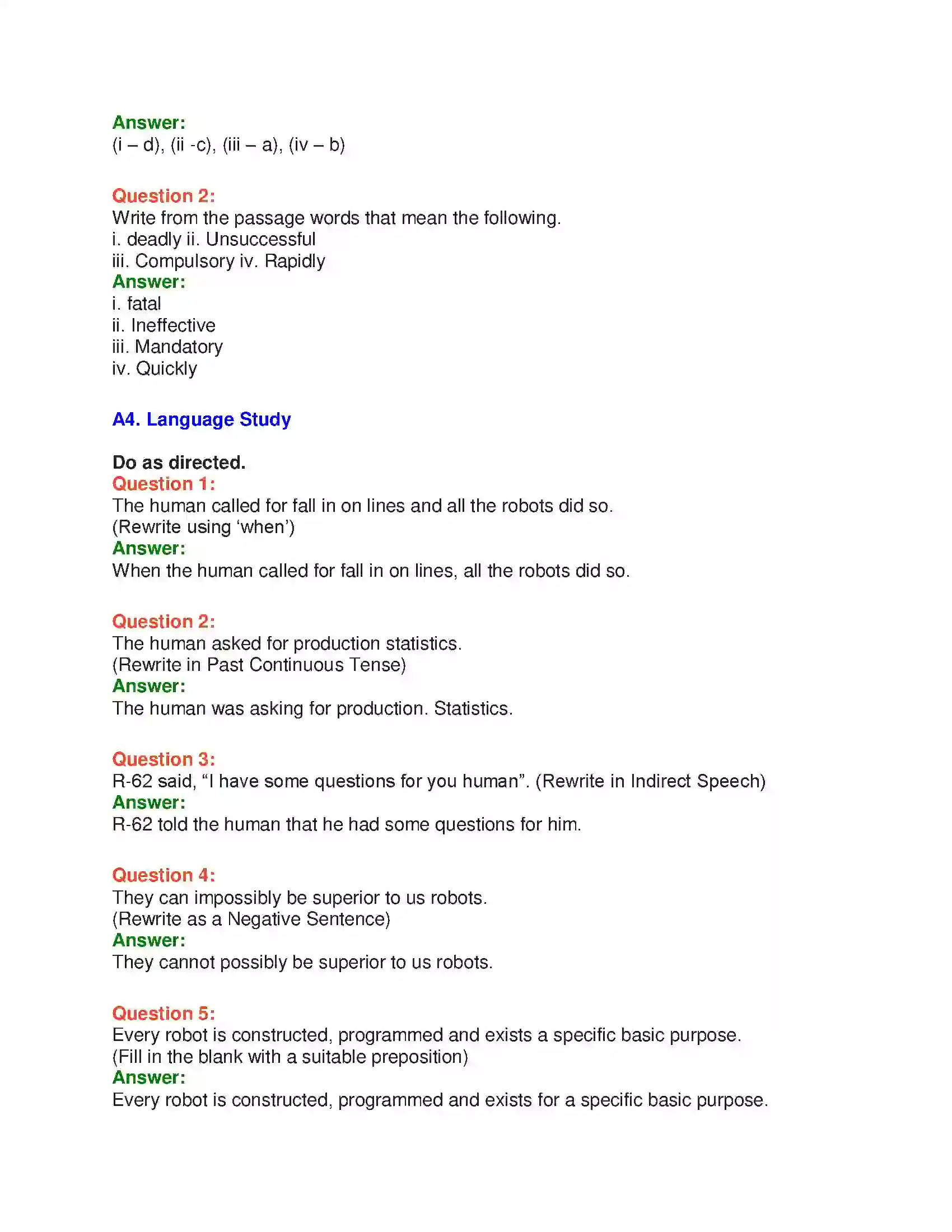 Maharashtra Board Class 10th English 4.3 The Curious Robot - Science & Technology Solution 13