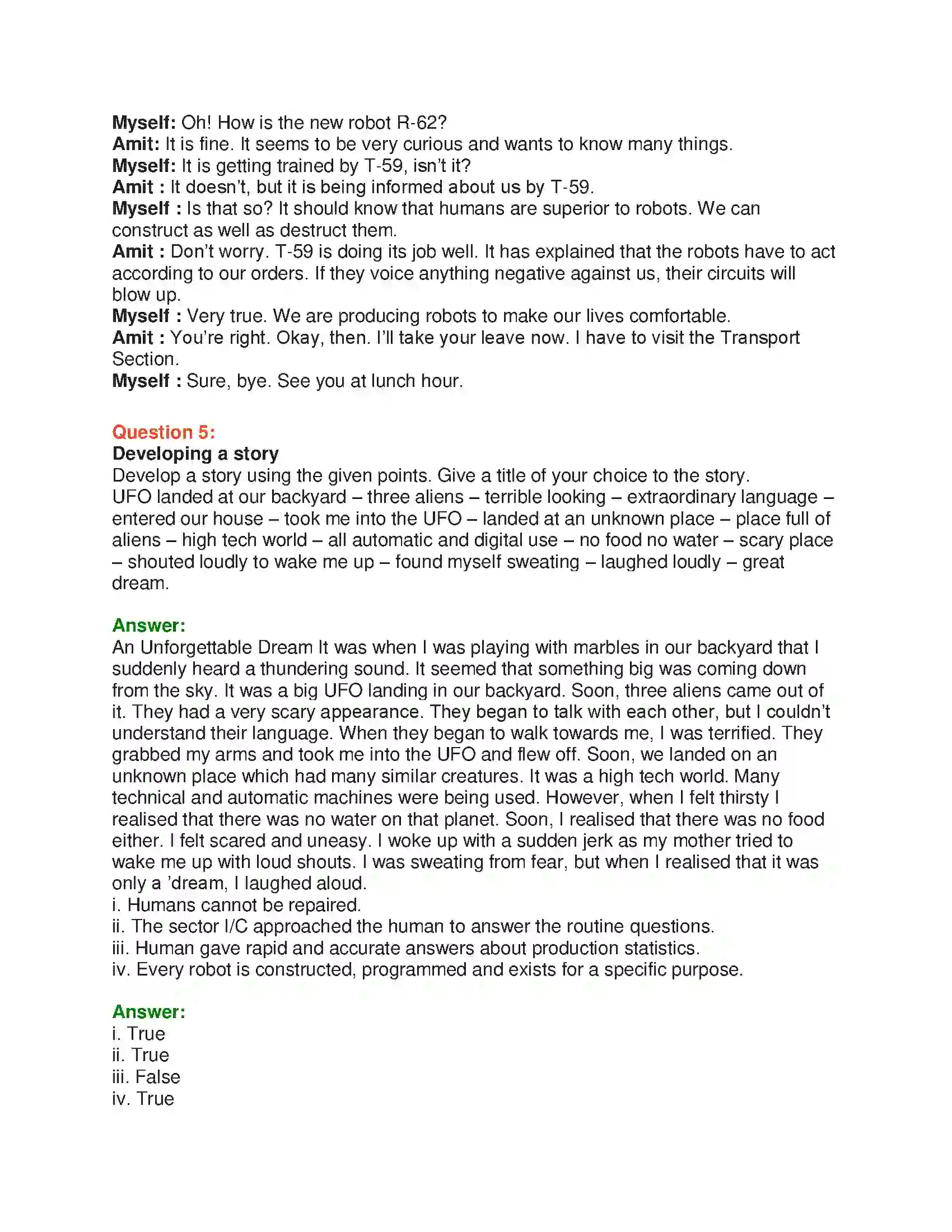 Maharashtra Board Class 10th English 4.3 The Curious Robot - Science & Technology Solution 23