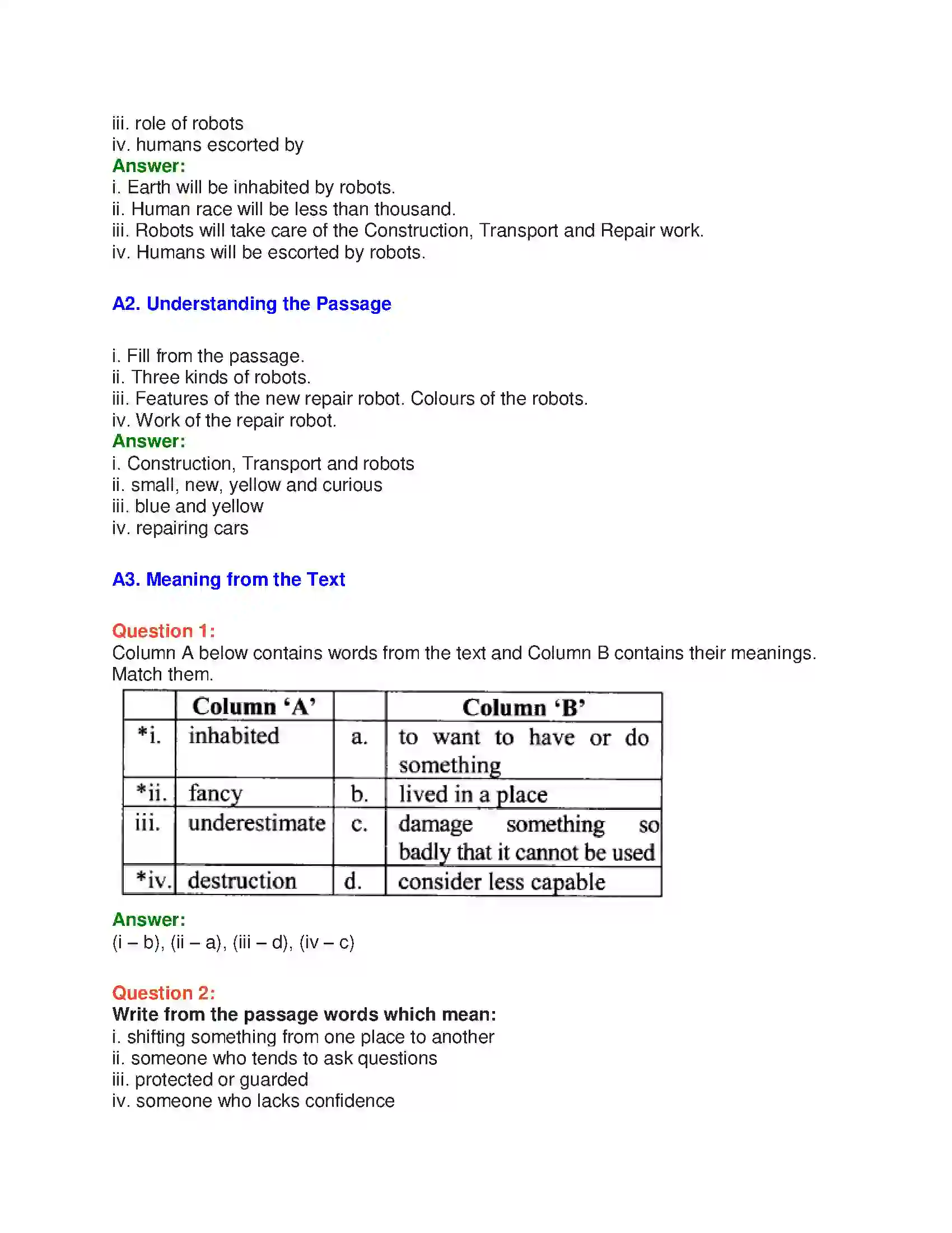 Maharashtra Board Class 10th English 4.3 The Curious Robot - Science & Technology Solution 6