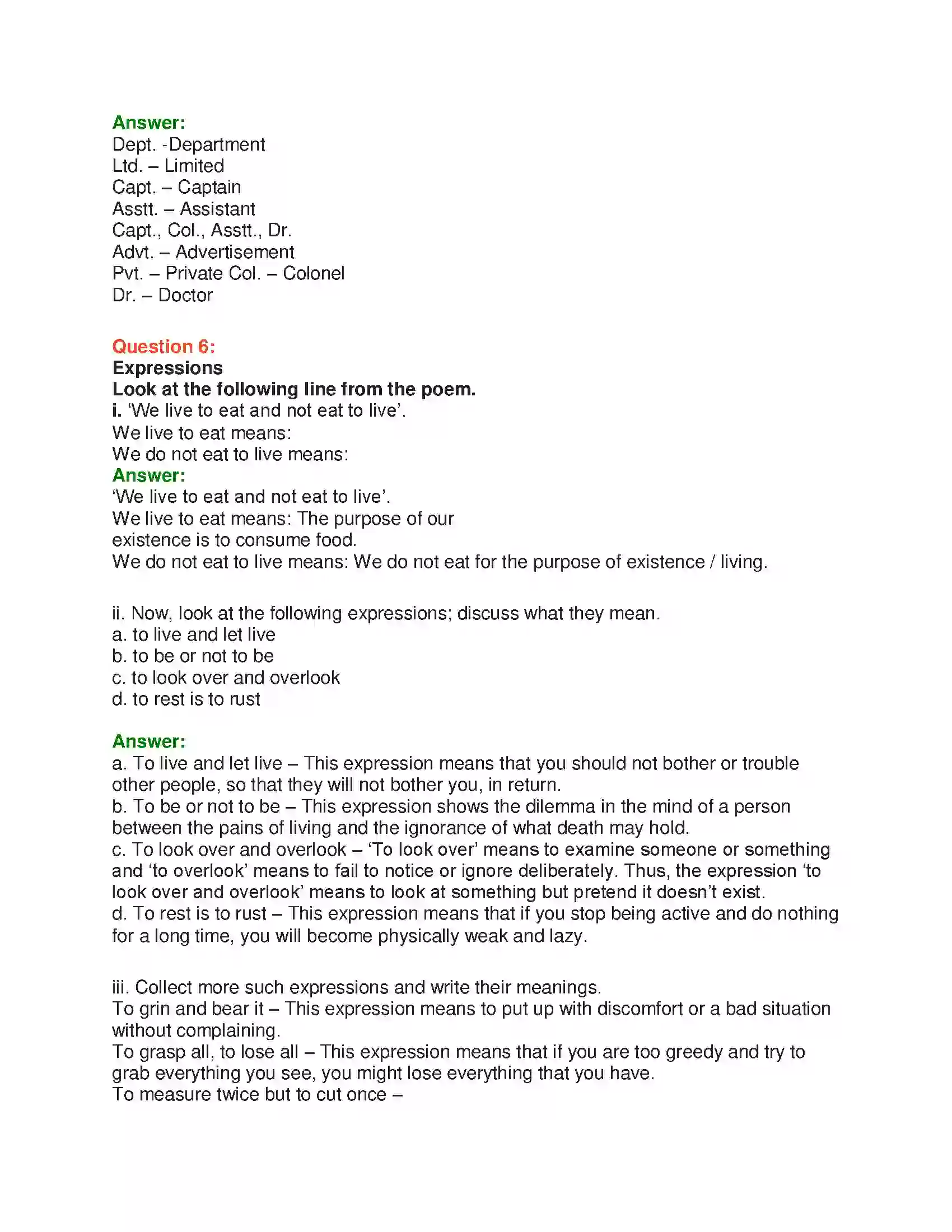 Maharashtra Board Class 10th English 5.1 Food & Health - Food & Health Solution 10