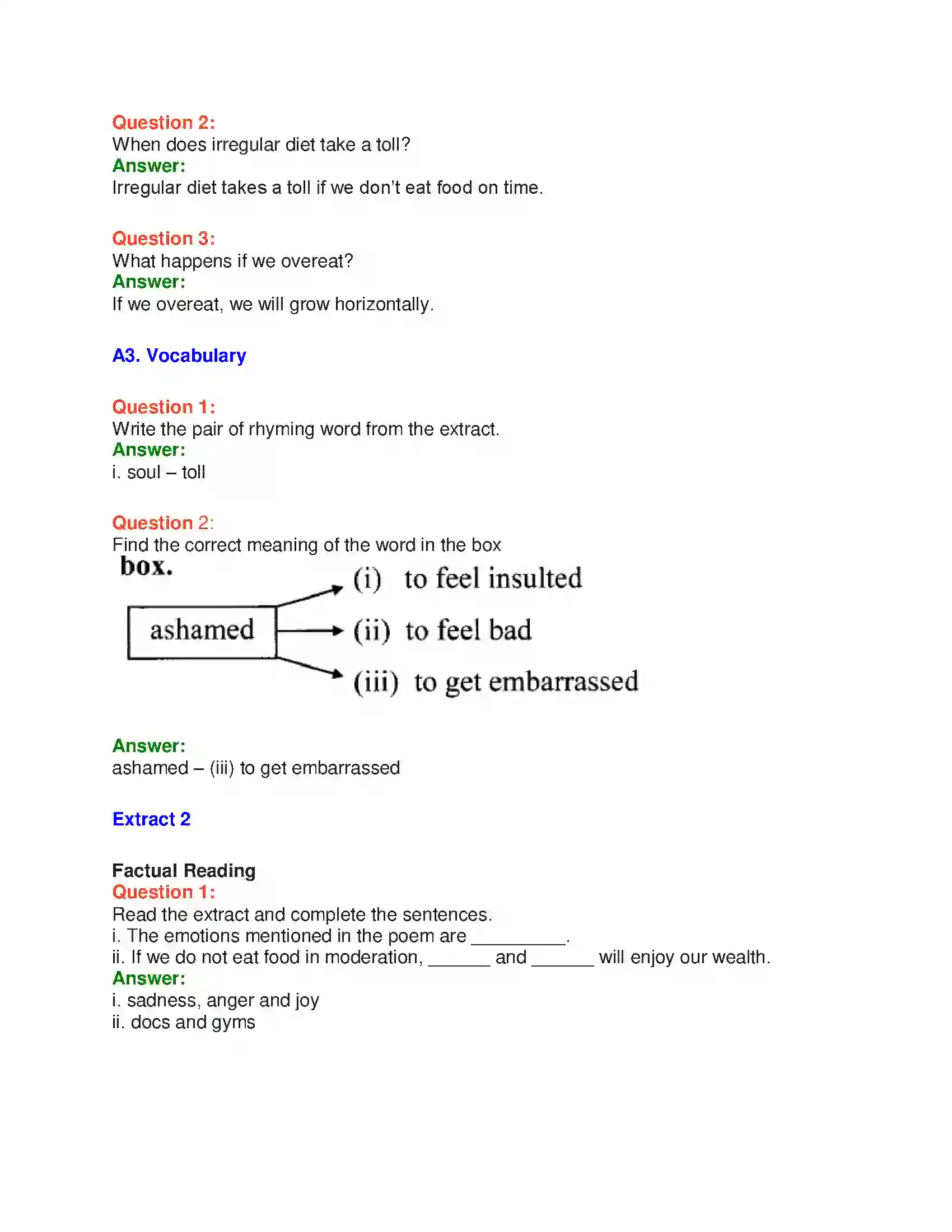 Maharashtra Board Class 10th English 5.1 Food & Health - Food & Health Solution 4