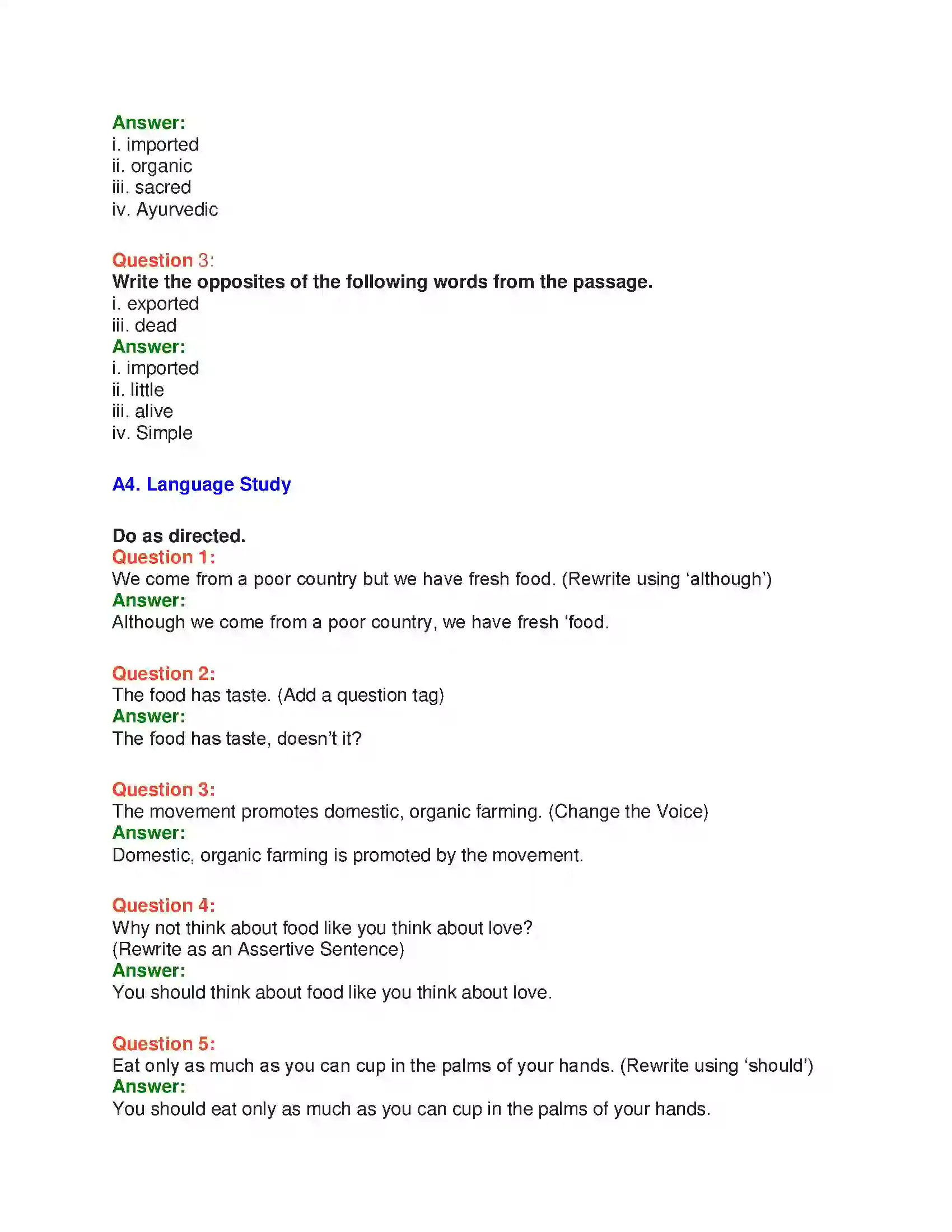 Maharashtra Board Class 10th English 5.2 Food As Love - Food & Health Solution 18