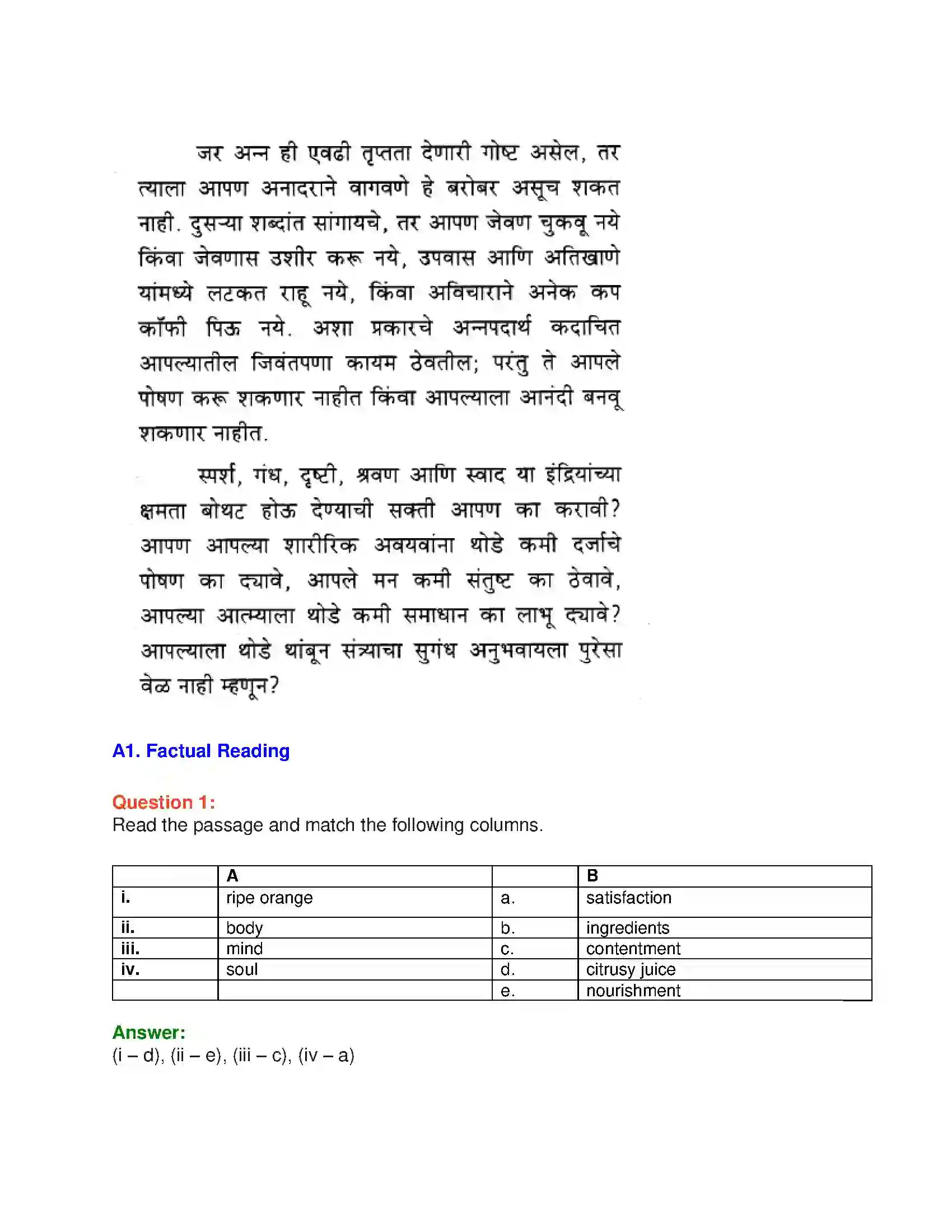 Maharashtra Board Class 10th English 5.2 Food As Love - Food & Health Solution 20