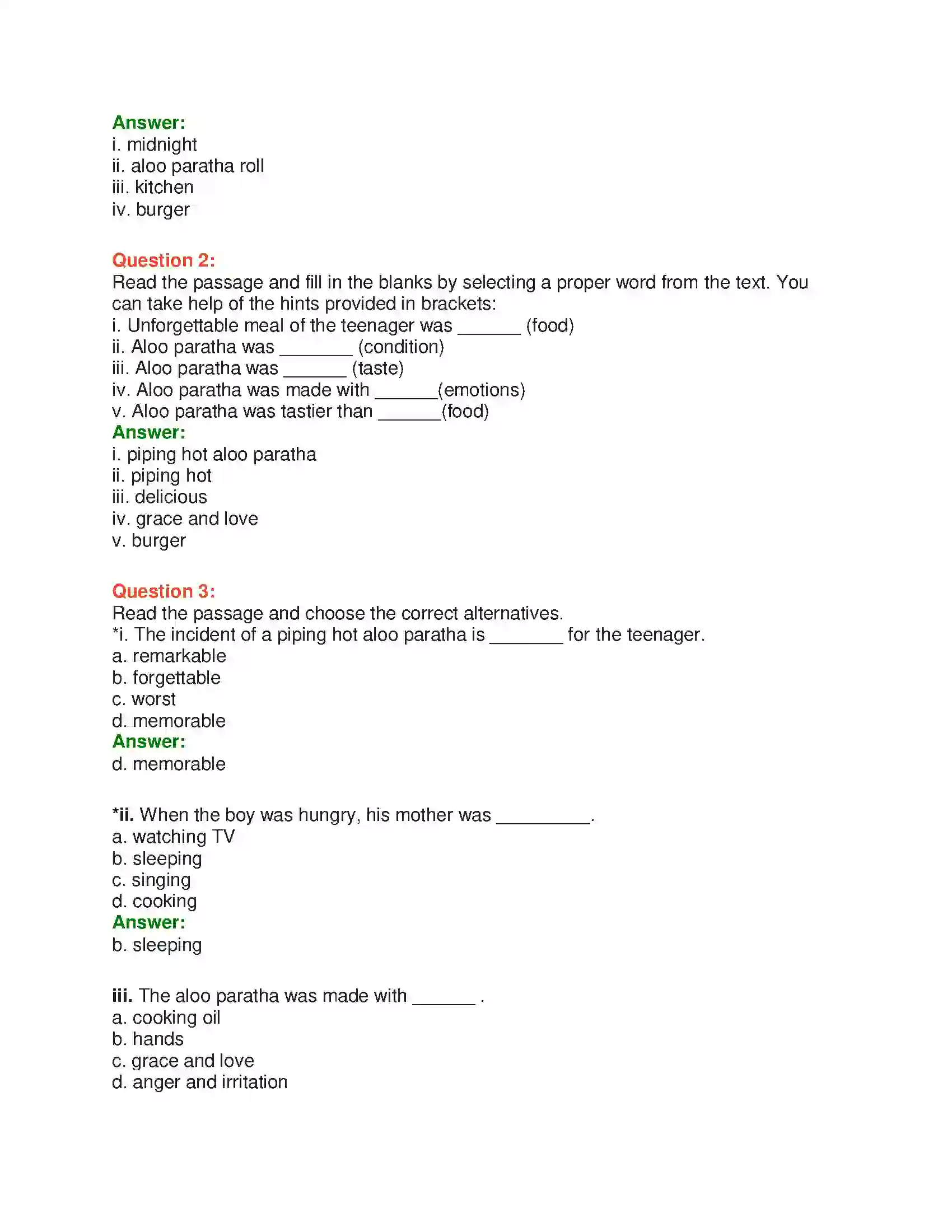 Maharashtra Board Class 10th English 5.2 Food As Love - Food & Health Solution 3