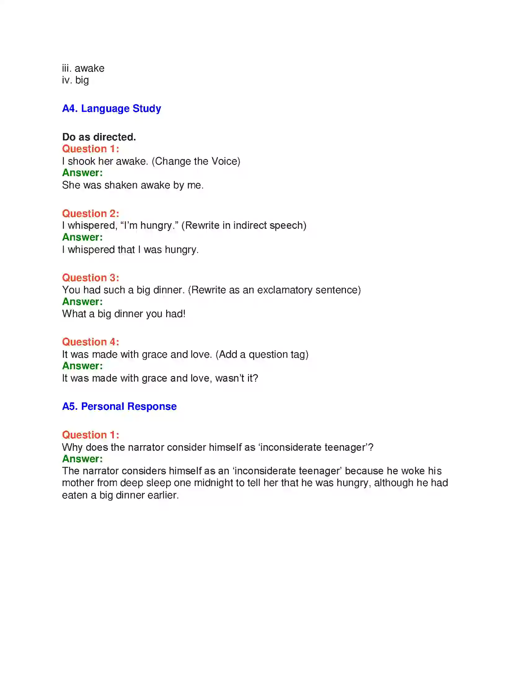 Maharashtra Board Class 10th English 5.2 Food As Love - Food & Health Solution 6