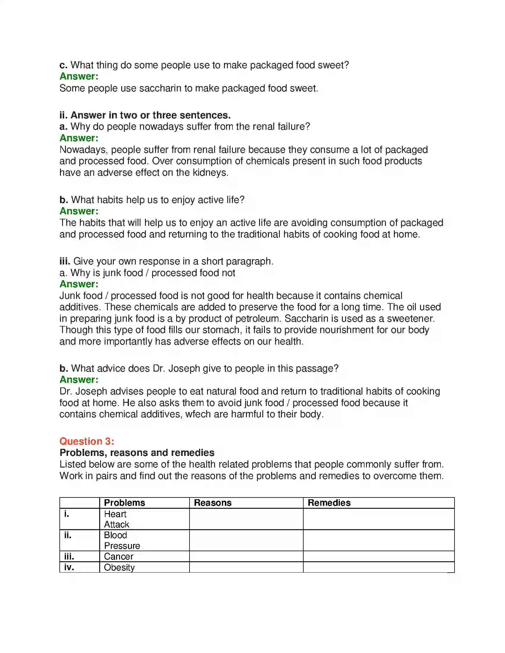 Maharashtra Board Class 10th English 5.3 Quick Fix Food - Food & Health Solution 19