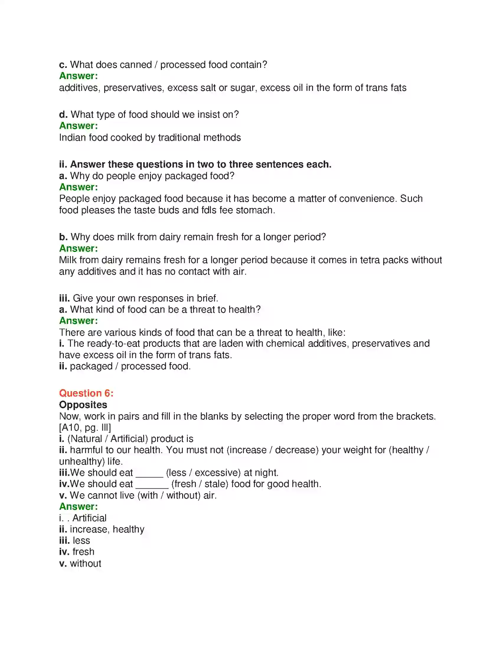 Maharashtra Board Class 10th English 5.3 Quick Fix Food - Food & Health Solution 21