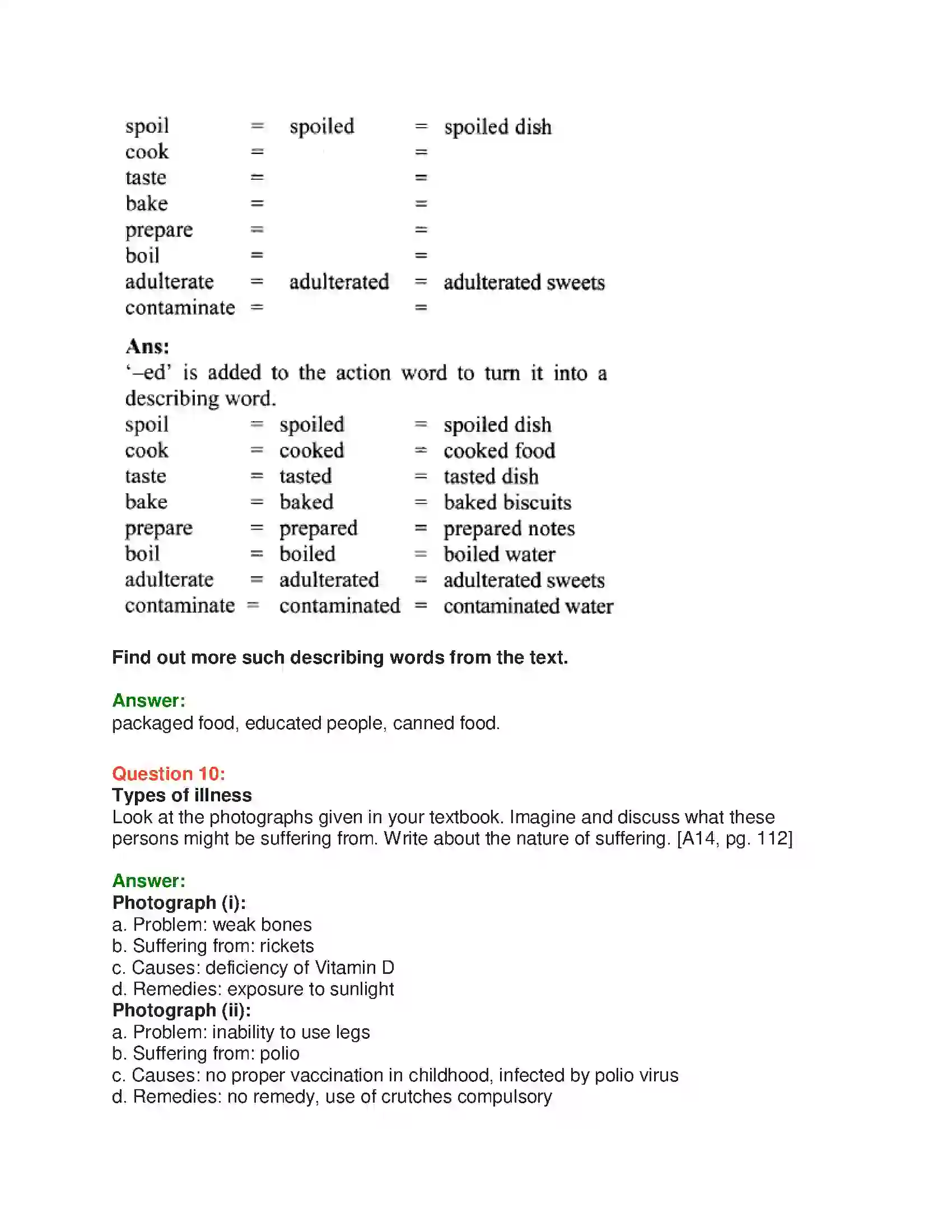 Maharashtra Board Class 10th English 5.3 Quick Fix Food - Food & Health Solution 24