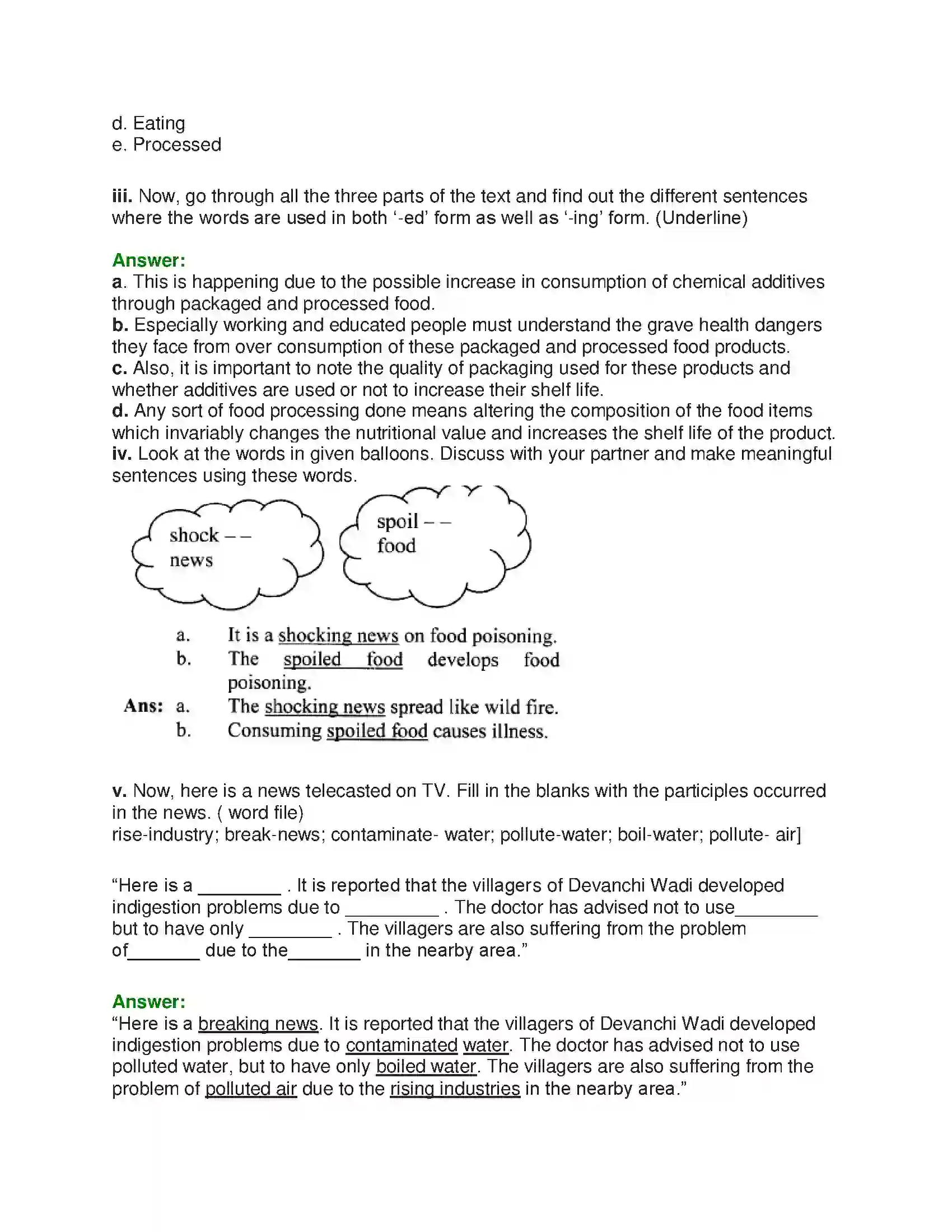 Maharashtra Board Class 10th English 5.3 Quick Fix Food - Food & Health Solution 28