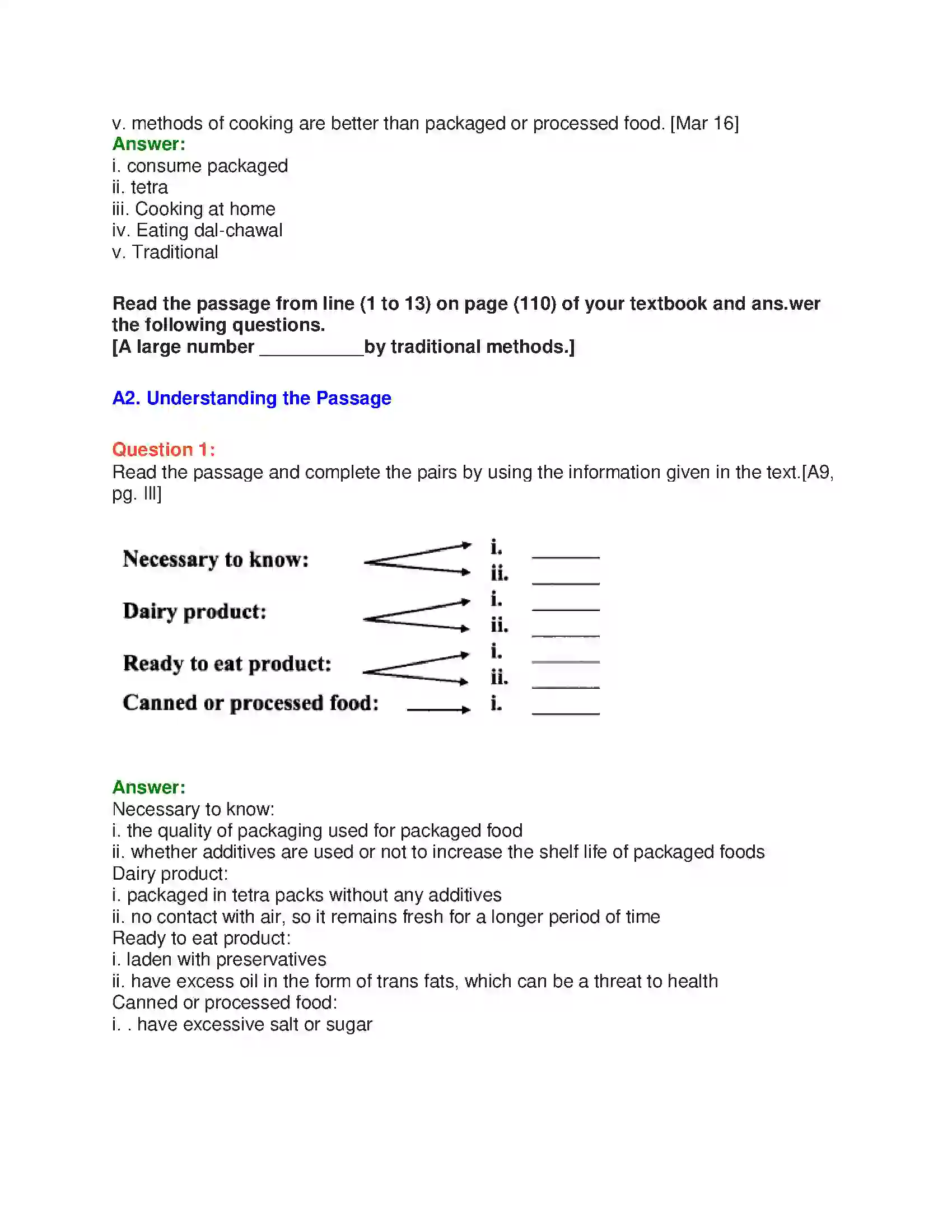 Maharashtra Board Class 10th English 5.3 Quick Fix Food - Food & Health Solution 9