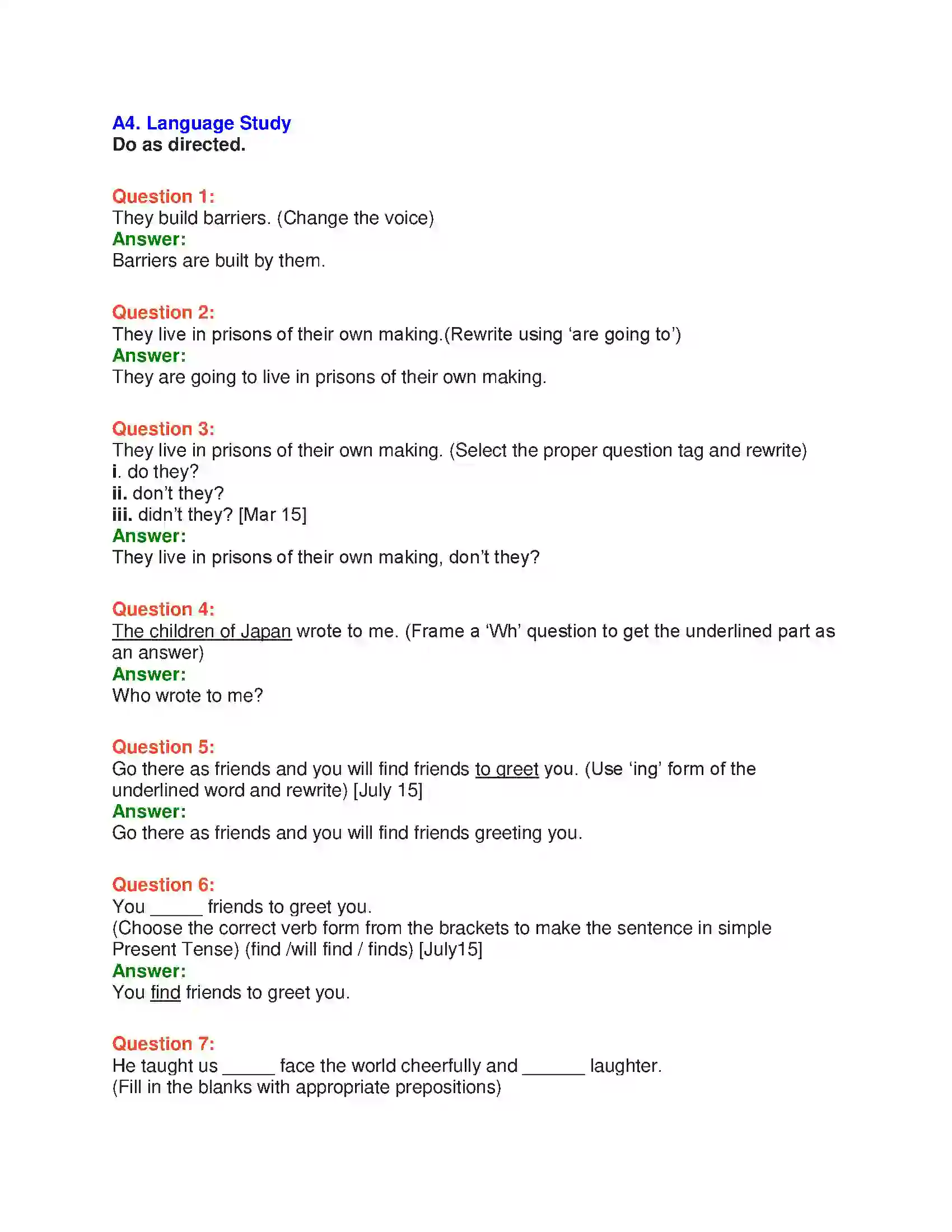 Maharashtra Board Class 10th English 6.1 Nehru’s Letter to Children - Nature & Environment Solution 13