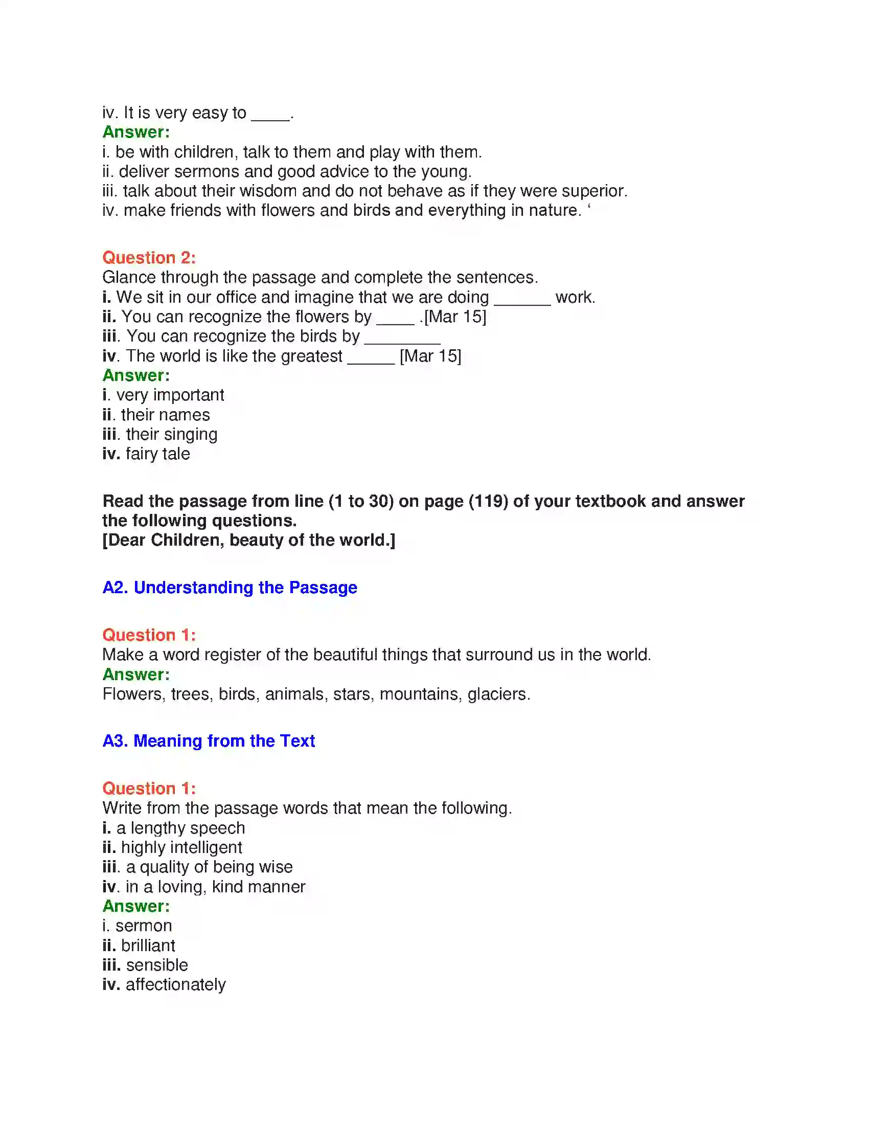 Maharashtra Board Class 10th English 6.1 Nehru’s Letter to Children - Nature & Environment Solution 6