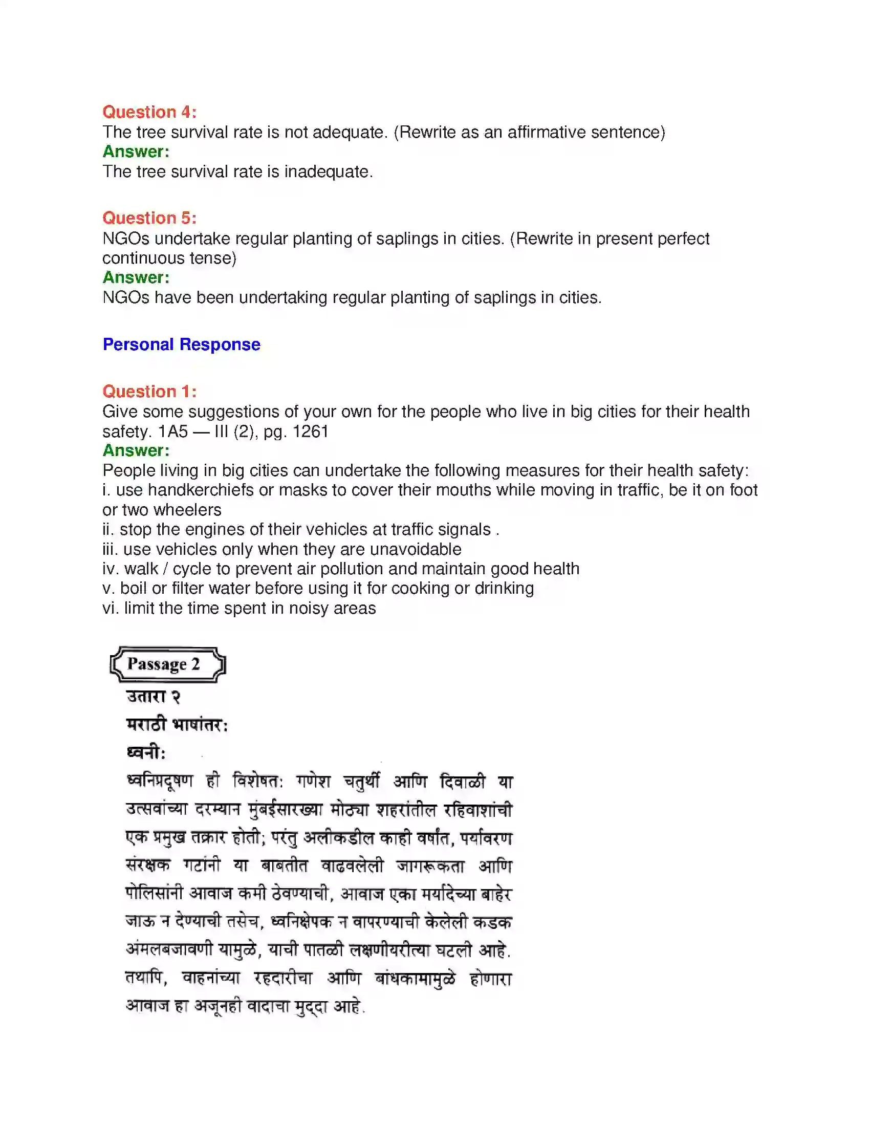 Maharashtra Board Class 10th English 6.2 Saving the Environment - Nature & Environment Solution 8